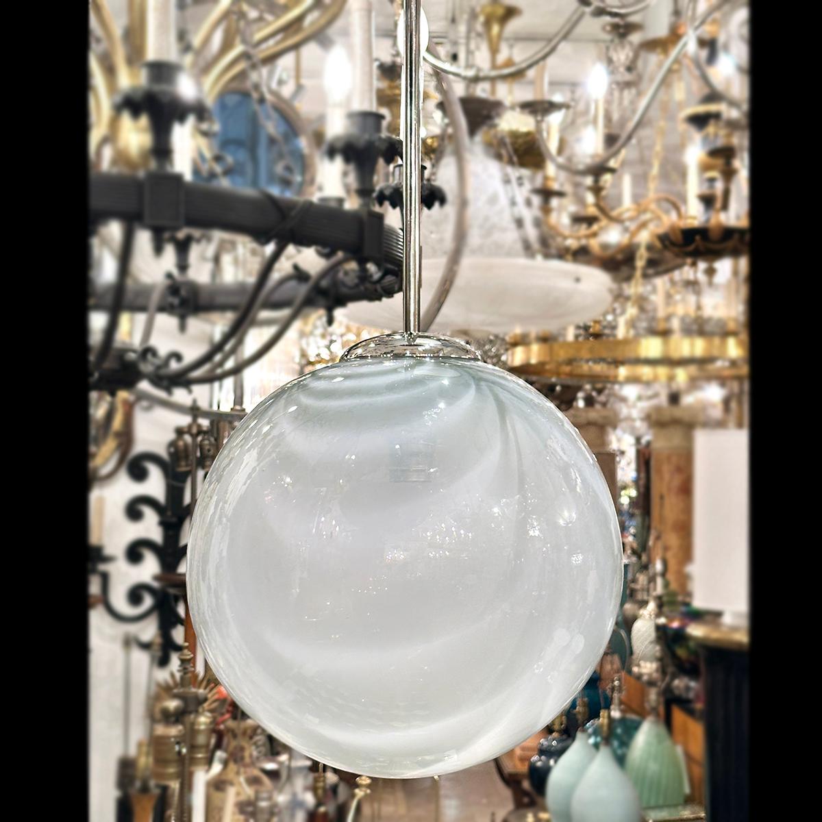Silver Plate Set of Blown Glass Globes, Sold Individually For Sale