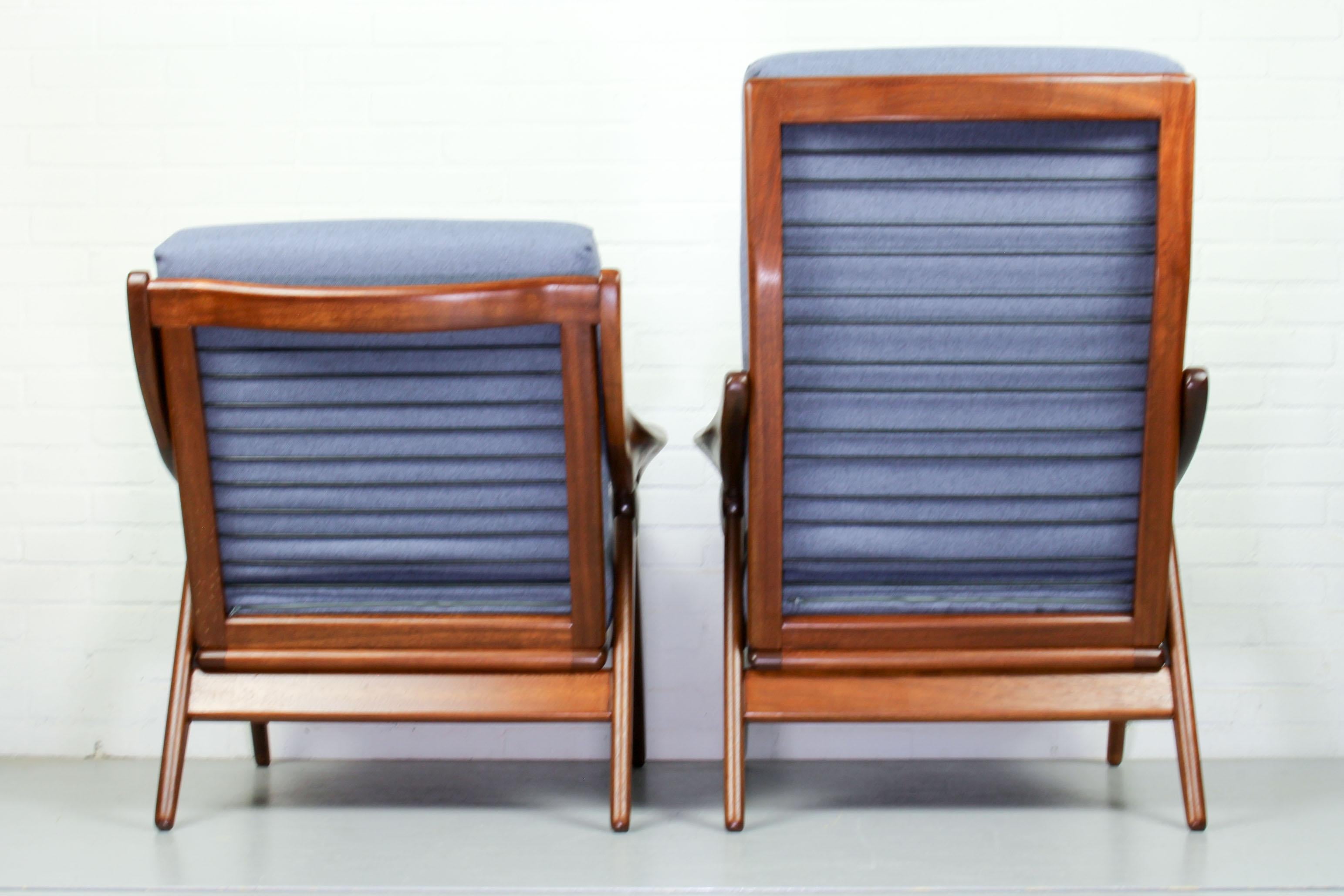 Set of Blue/Grey Armchairs from De Ster Gelderland, 1960s 1