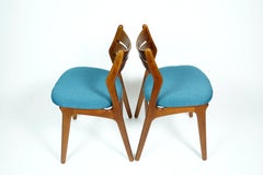 Set of Blue Teak Chairs by Erik Buch for Christiansen
