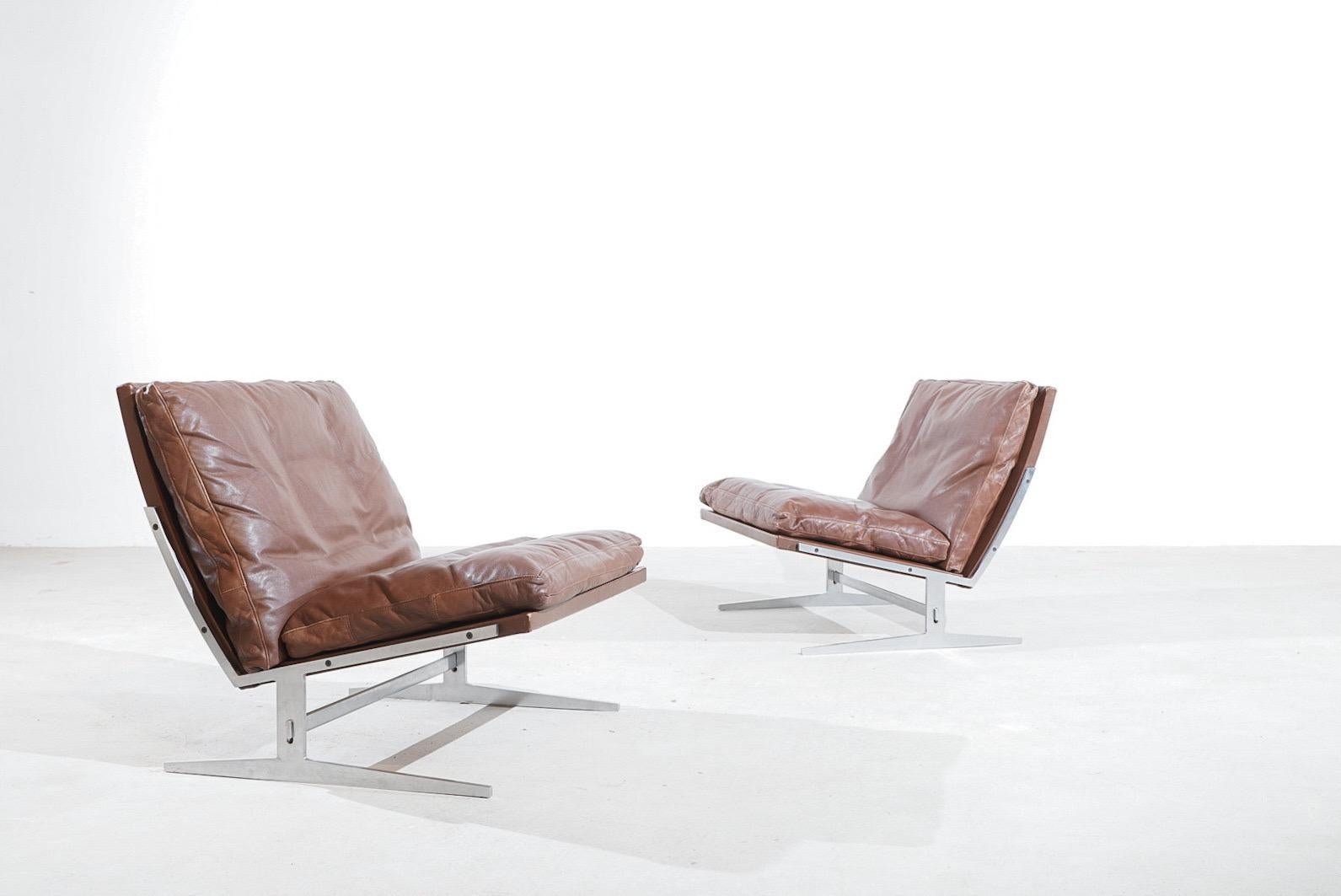 Set of BO-561 Lounge Chairs Preben Fabricius & Jørgen Kastholm Bo-Ex Mid Century For Sale 2