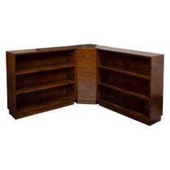 Set of Bookcases and Corner Cabinet in Swedish Dark Flame Birch