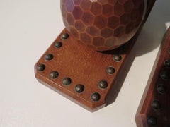 Set of bookends hand-carved in oak, early 20th century.