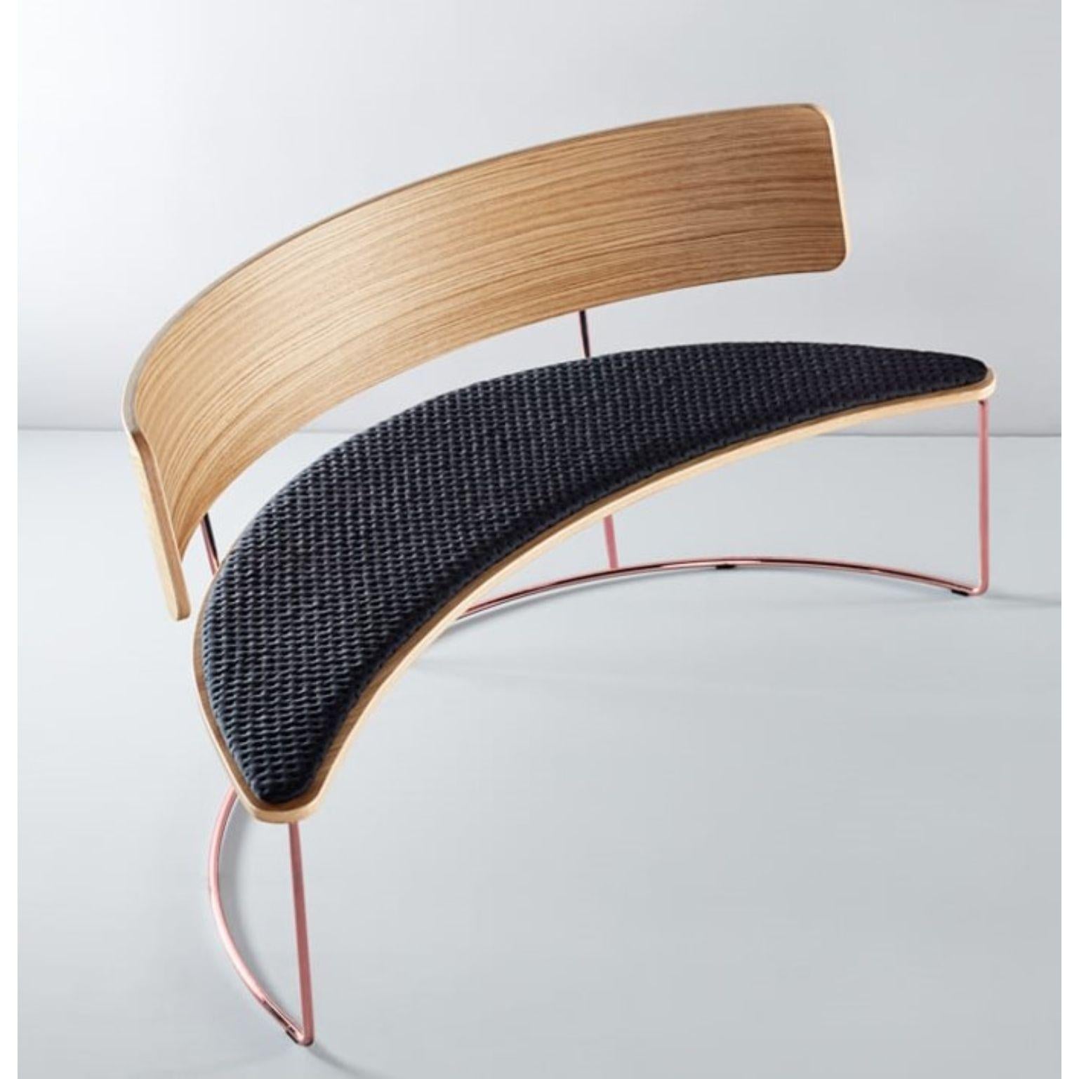 Postmoderne Ensemble de banc et chaise Boomerang, noir, de Pepe Albargues en vente