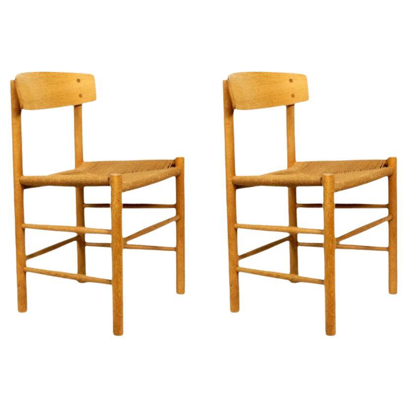 Set of Borge Mogensen J39 Oak Chairs