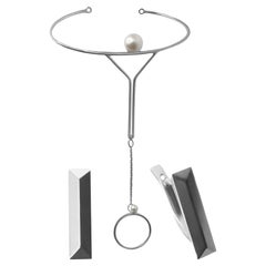 Set of Bracelet chain with Pair of 925 Silver Earrings with Lever-back