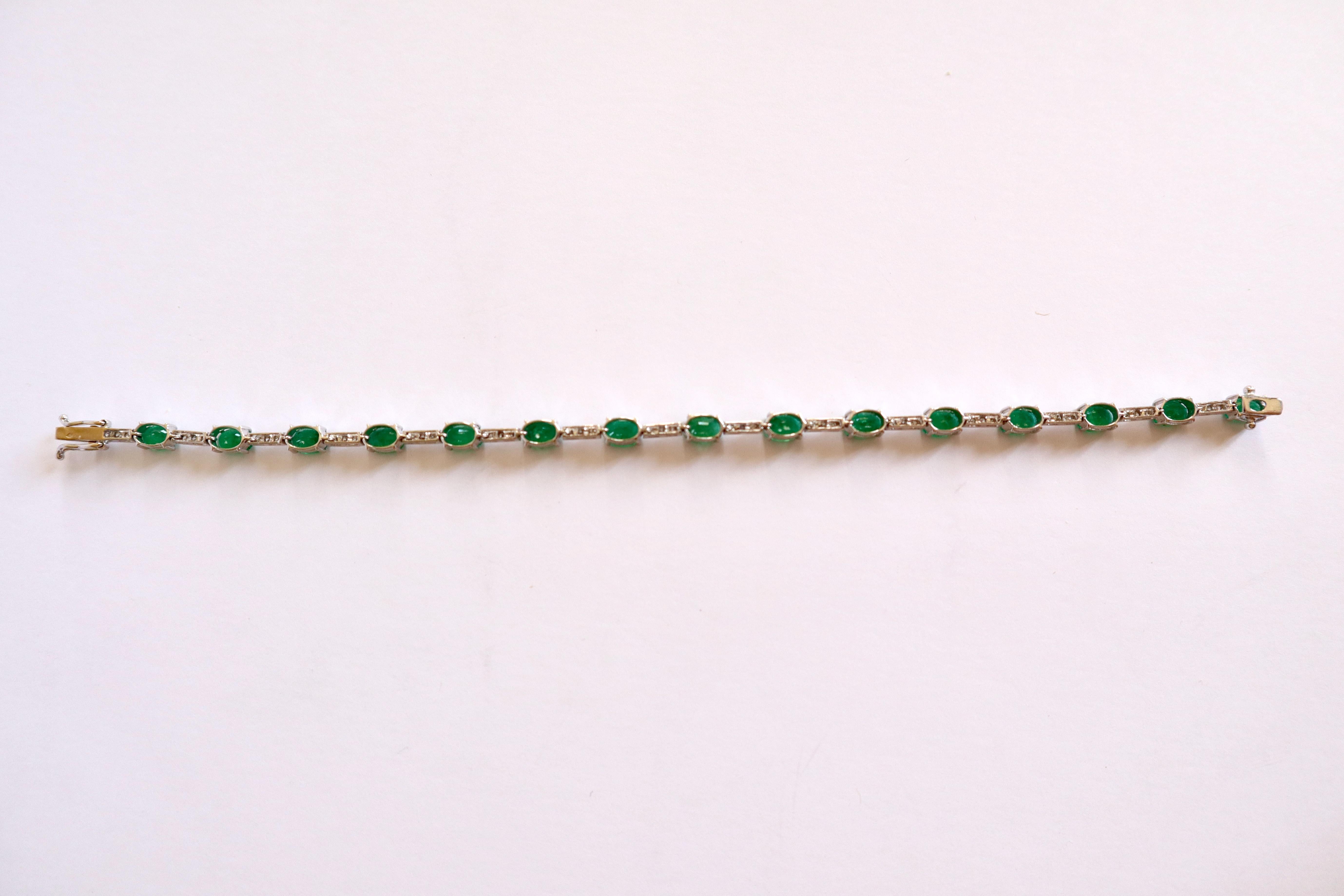 Conjunto de Pulseras en Oro Blanco de 18k, Rubíes 10,04 kt Esmeraldas 7,5 kt Diamantes en venta 7