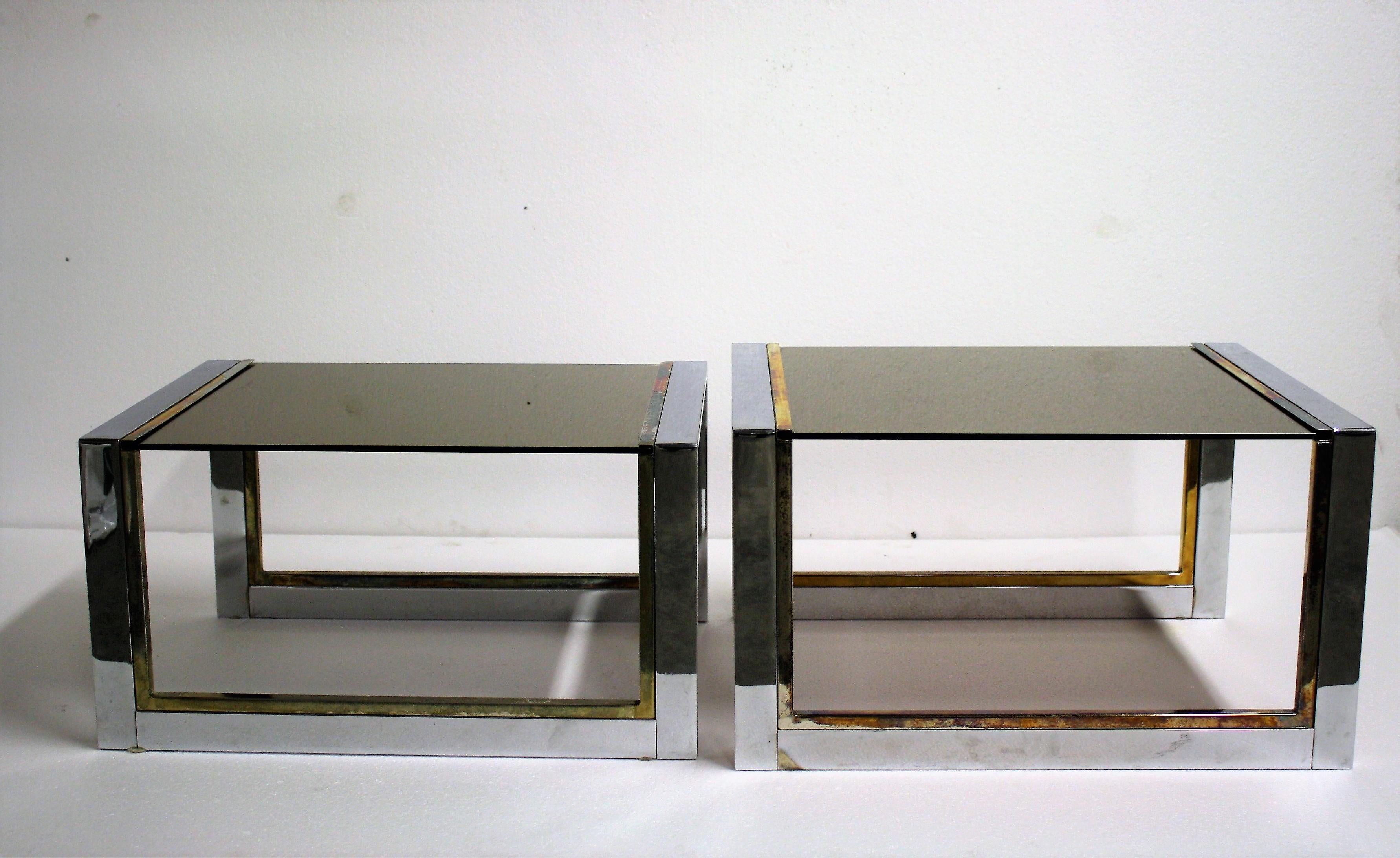 Set of Brass and Chrome Nesting Tables, 1970s France 3