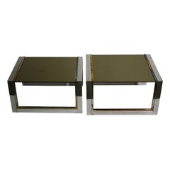 Set of Brass and Chrome Nesting Tables, 1970s, France
