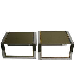Set of Brass and Chrome Nesting Tables, 1970s France