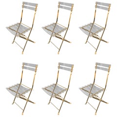 Vintage Set of Brass and Lucite Chairs by Galerie Maison & Jardin, France, 1970s