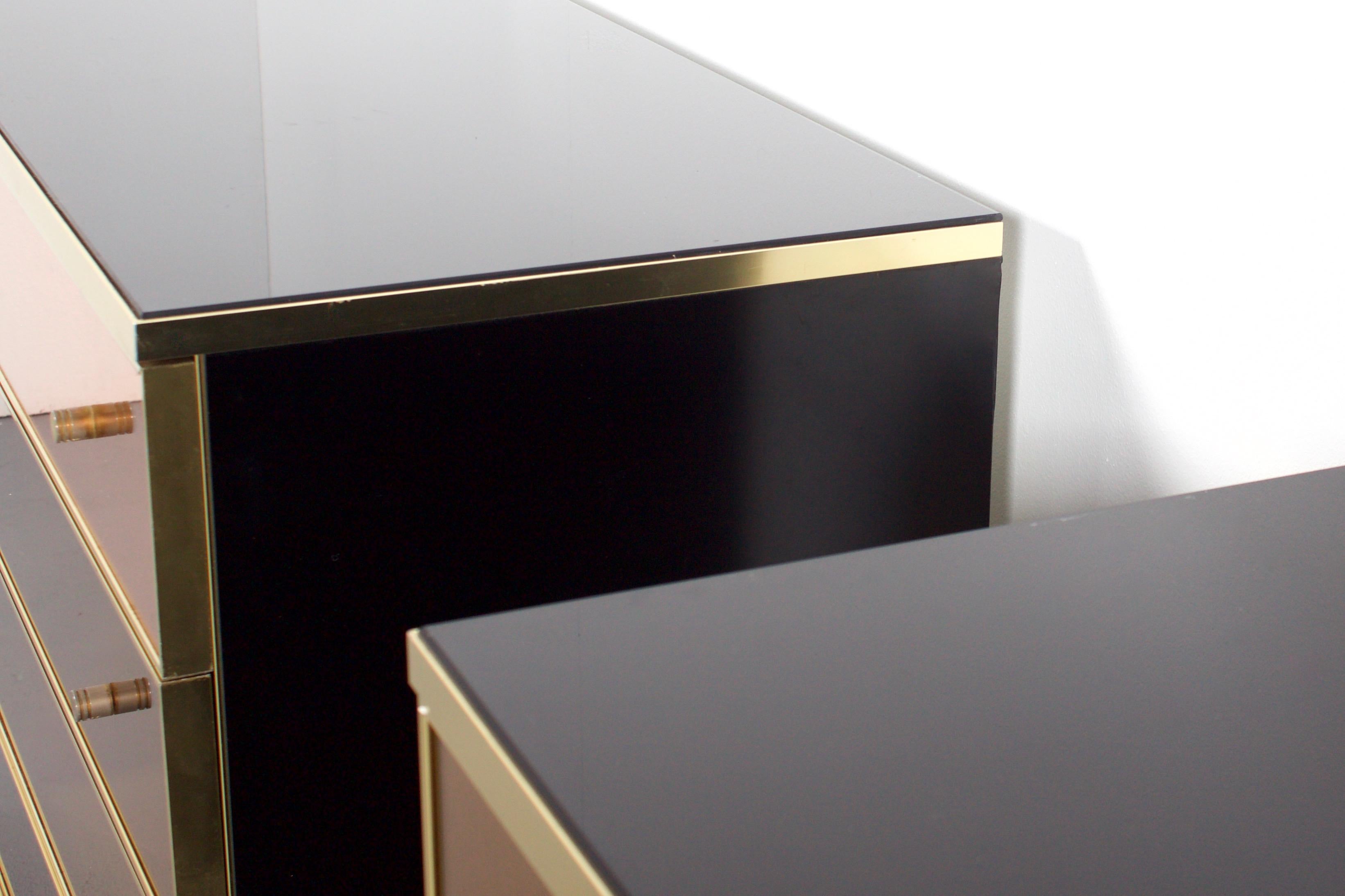 20th Century Set of Brass and Mirror Chest of Drawers/ Sideboards, Renato Zevi for Metal Arte