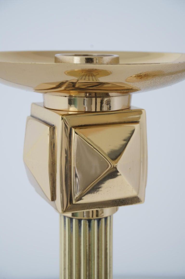 Set of Brass Art Deco Candlesticks by Larry Laslo 1