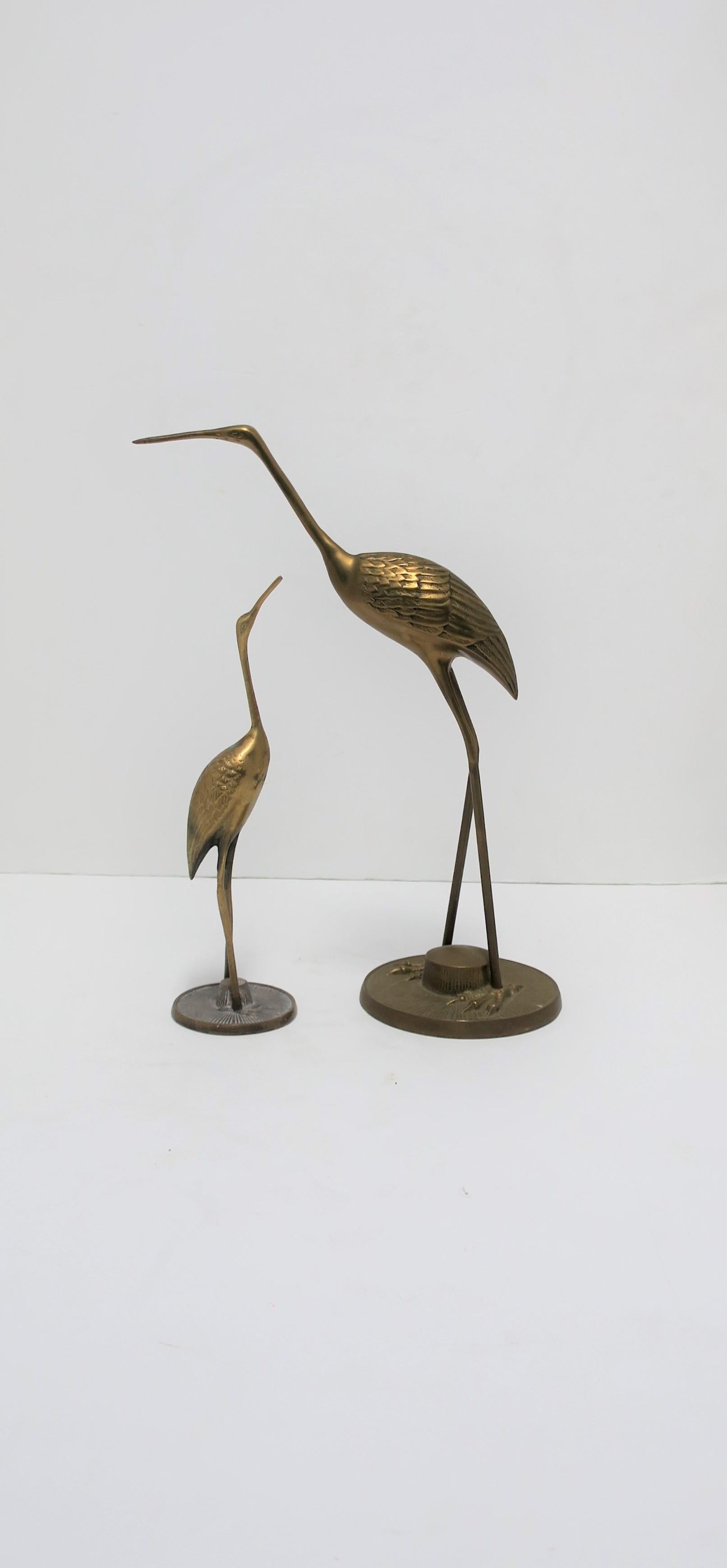 vintage brass crane figurines