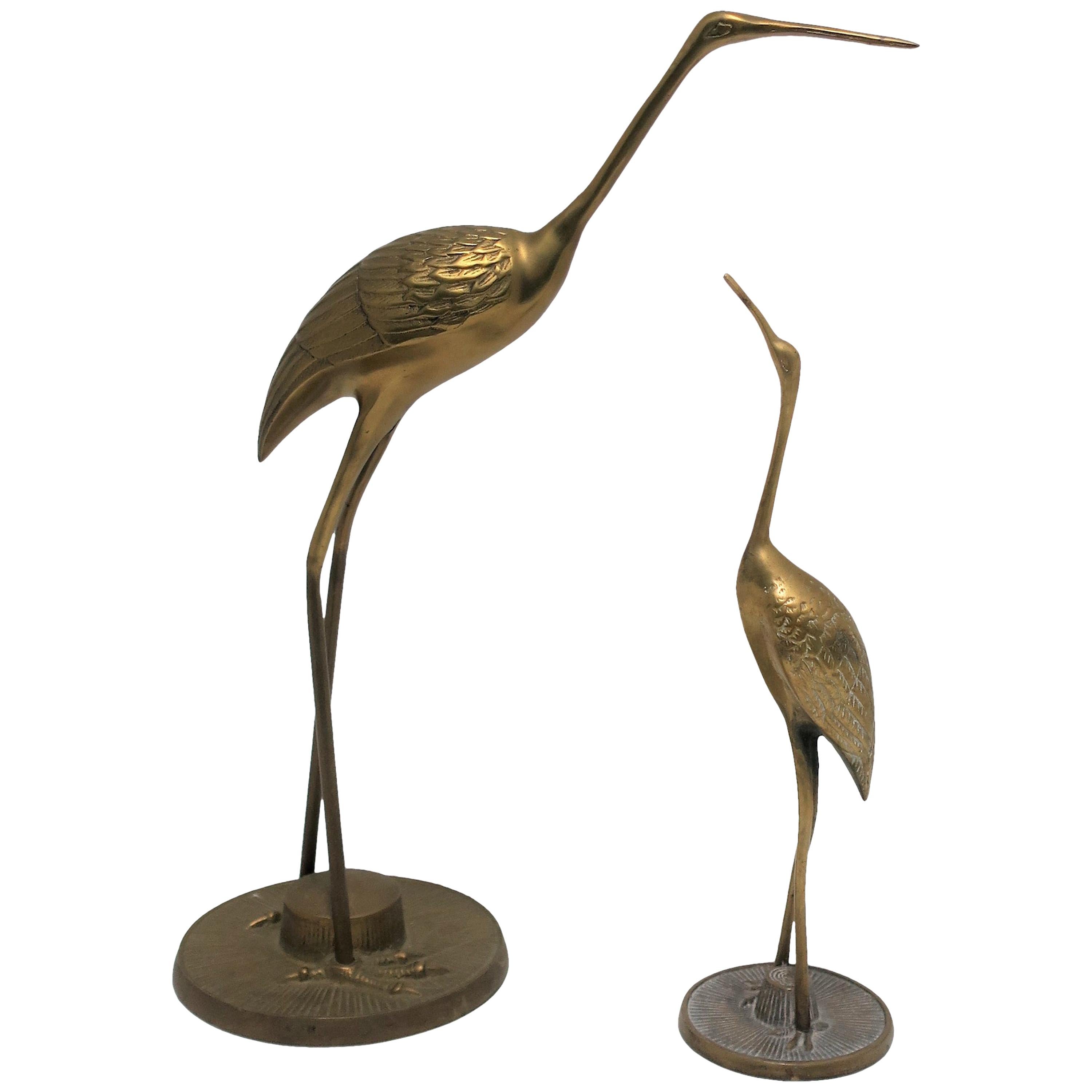 Set of Brass Crane Birds