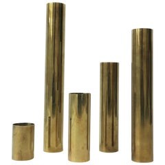 Set of Brass Cylindrical Sculpture Vessels