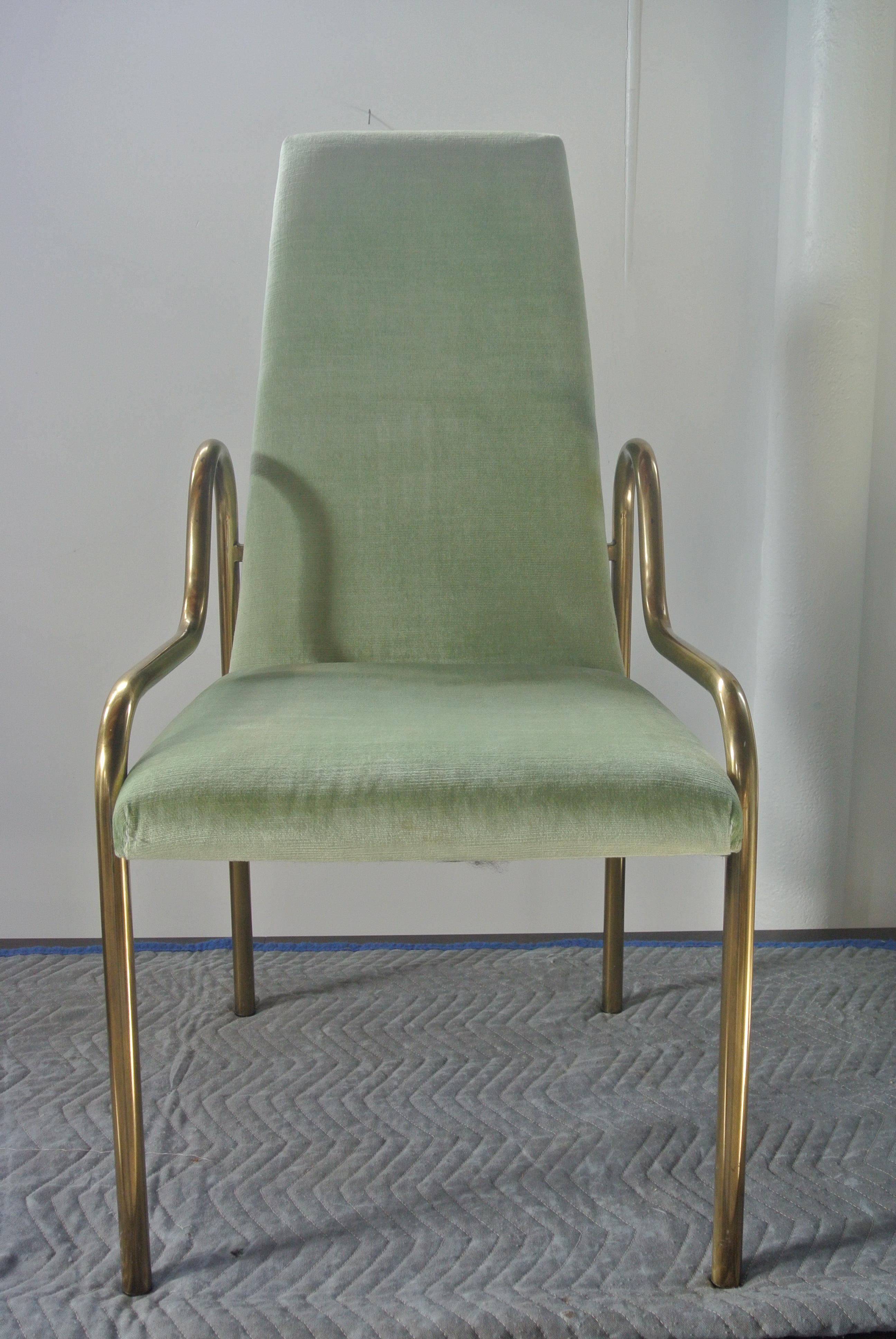 20th Century Set of Brass Dining Chairs by Mastercraft For Sale