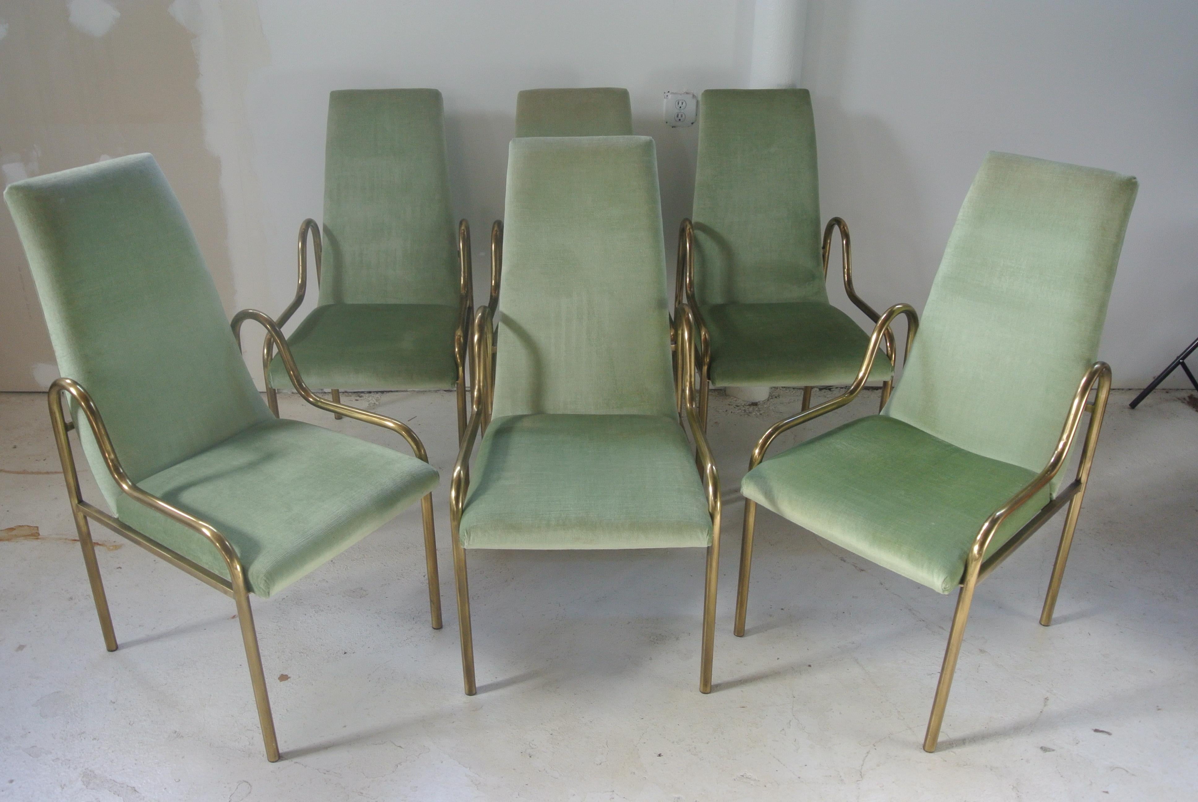 Set of Brass Dining Chairs by Mastercraft For Sale 2