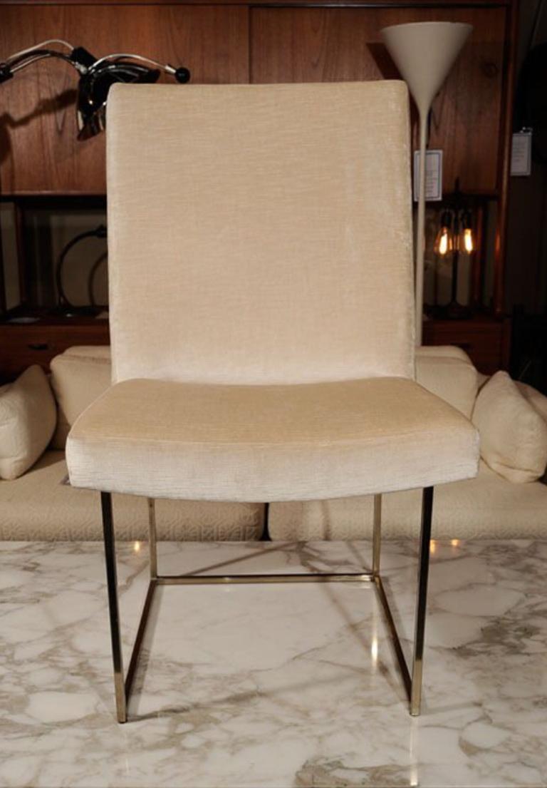 American Set of Milo Baughman Brass Dining Chairs in COM ~ Priced Individually