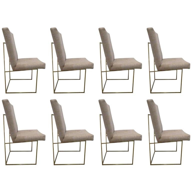 Set of Milo Baughman Brass Dining Chairs in COM ~ Priced Individually