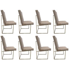 Set of Brass Dining Chairs by Milo Baughman in COM 'Priced Individually'