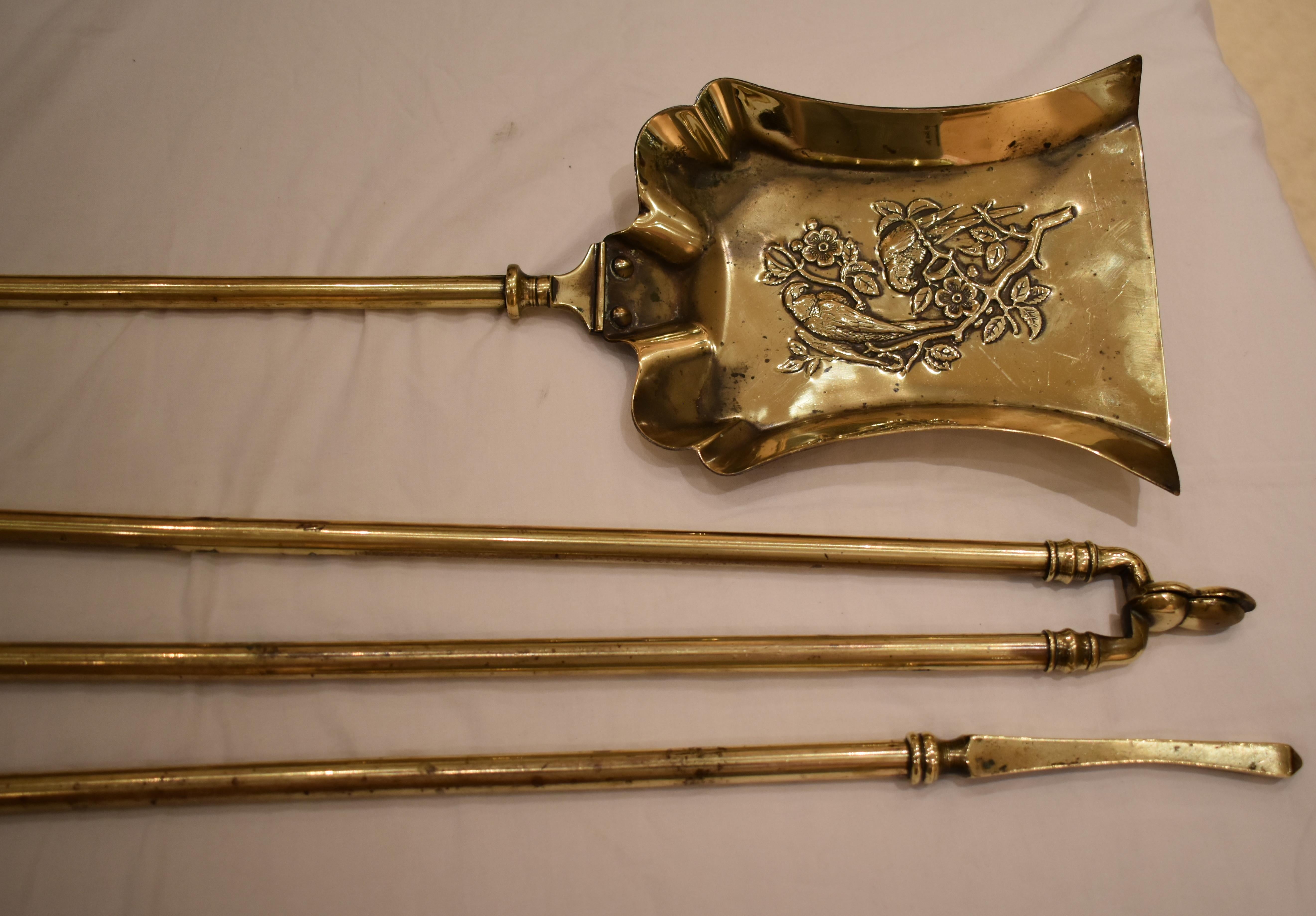 Set of Brass Fire Tools 3