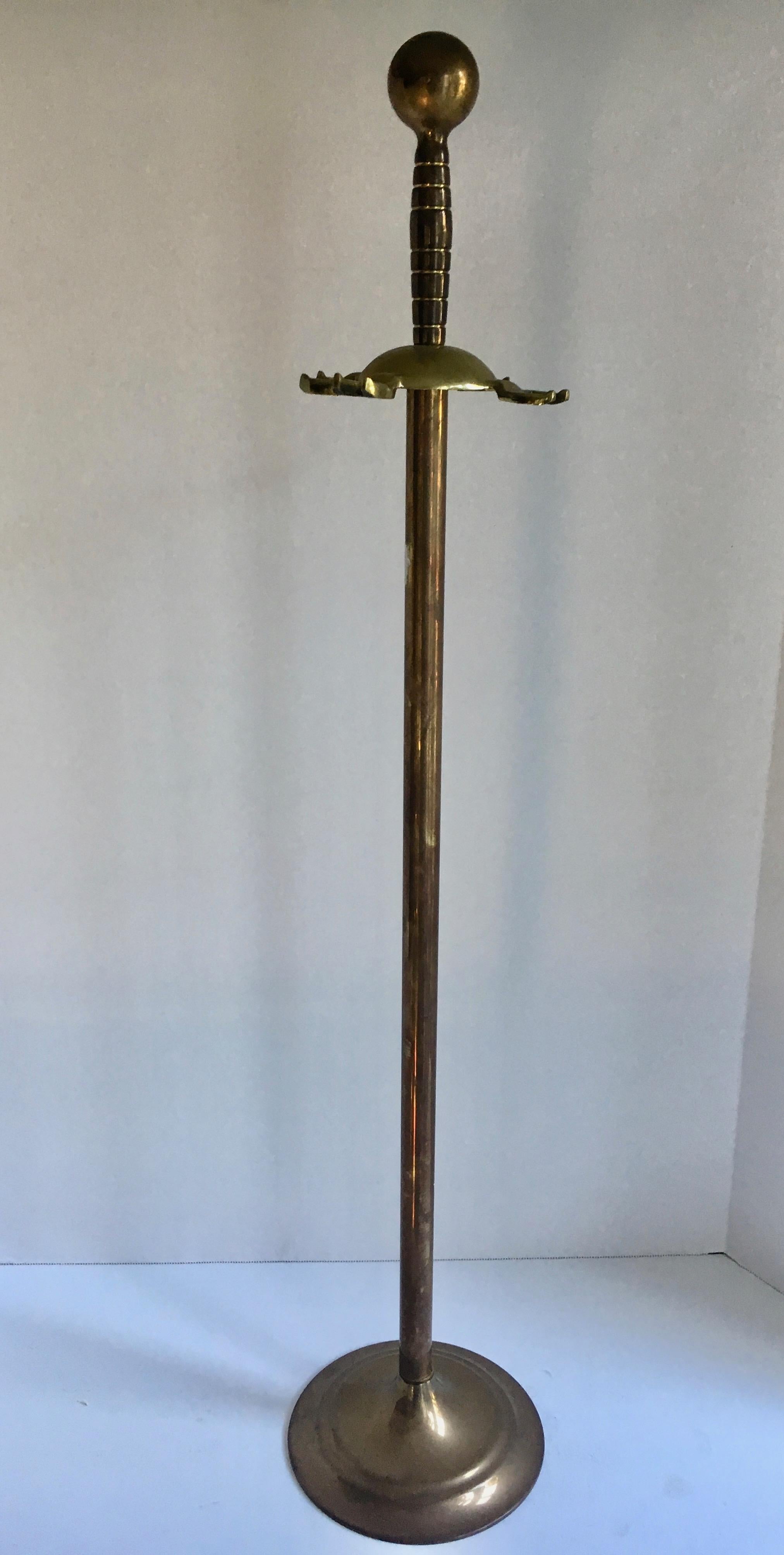 Set of Brass Fireplace Tools on Stand 9