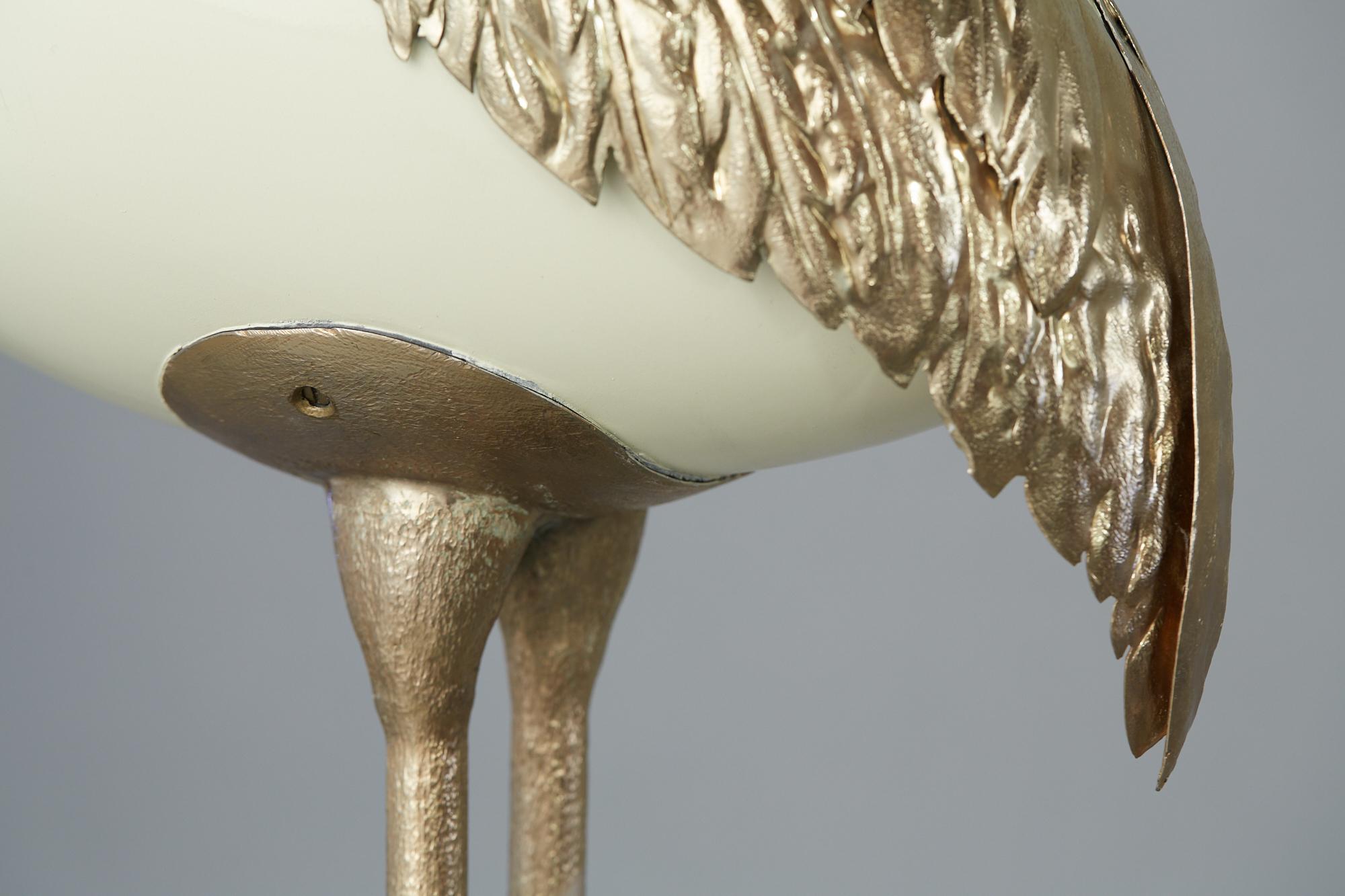 Set of Brass Flamingo / Crane Sculptures by Antonio Pavia For Sale 1
