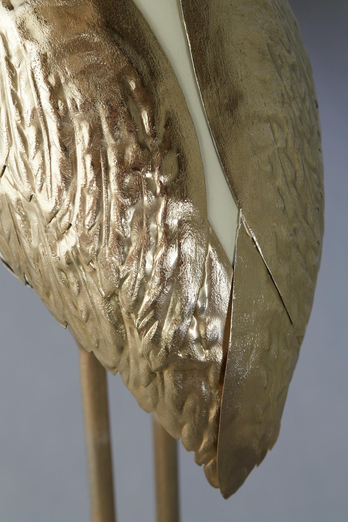 Set di sculture di fenicotteri e gru in ottone di Antonio Pavia in vendita 1