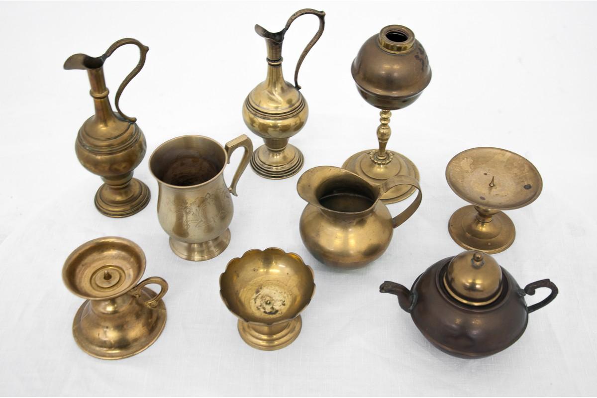 Set of Brass Indian Utensils In Fair Condition In Chorzów, PL