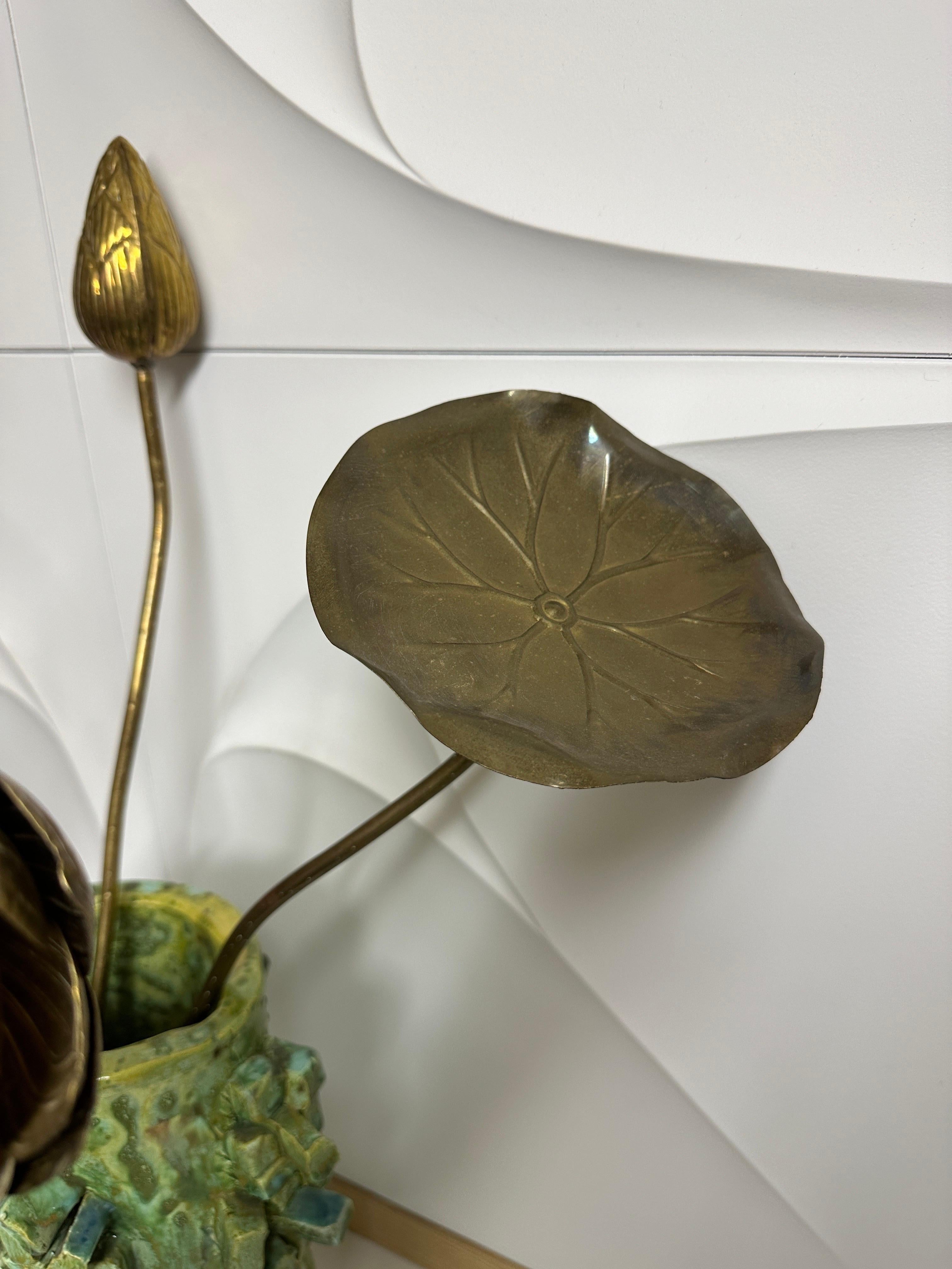 Set of Brass Lotus Flowers In Good Condition For Sale In North Hollywood, CA