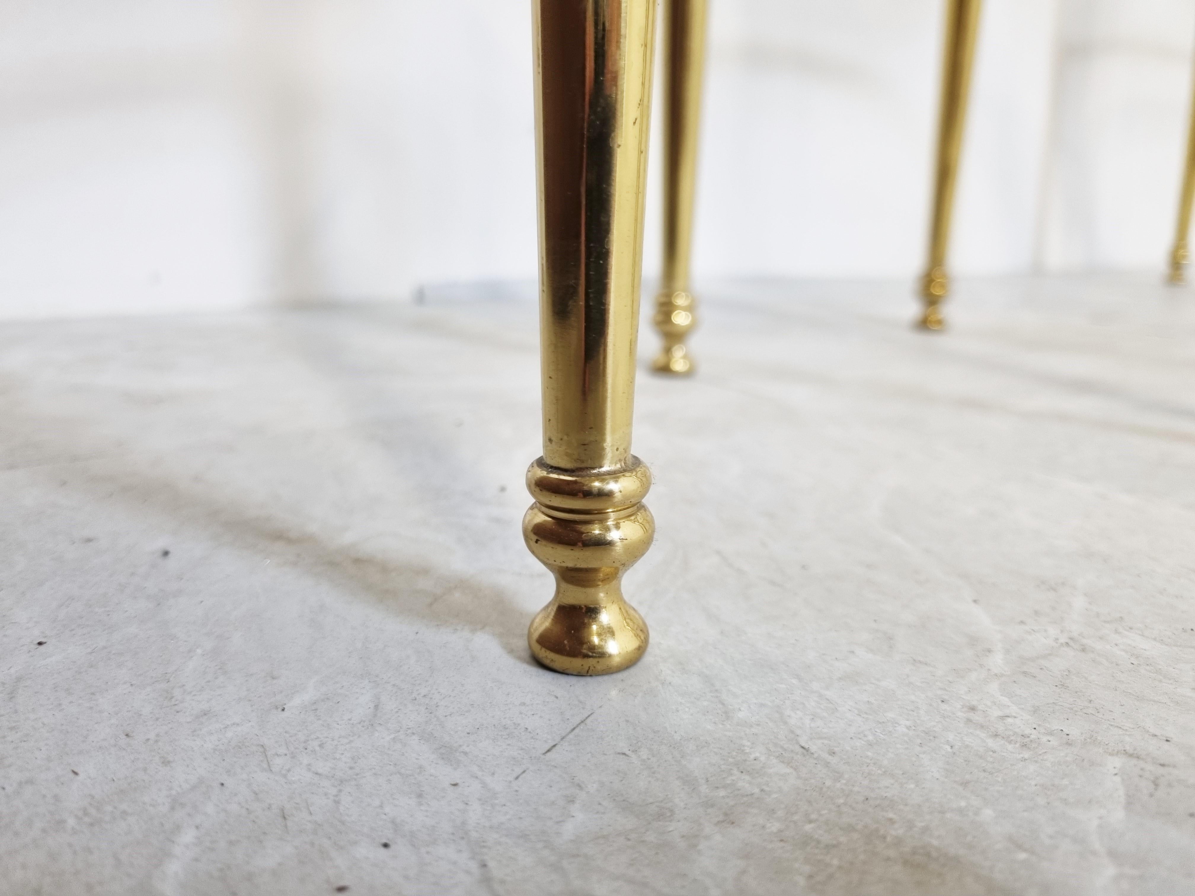 Set of Brass Neoclassical Nesting Tables, 1970s 4