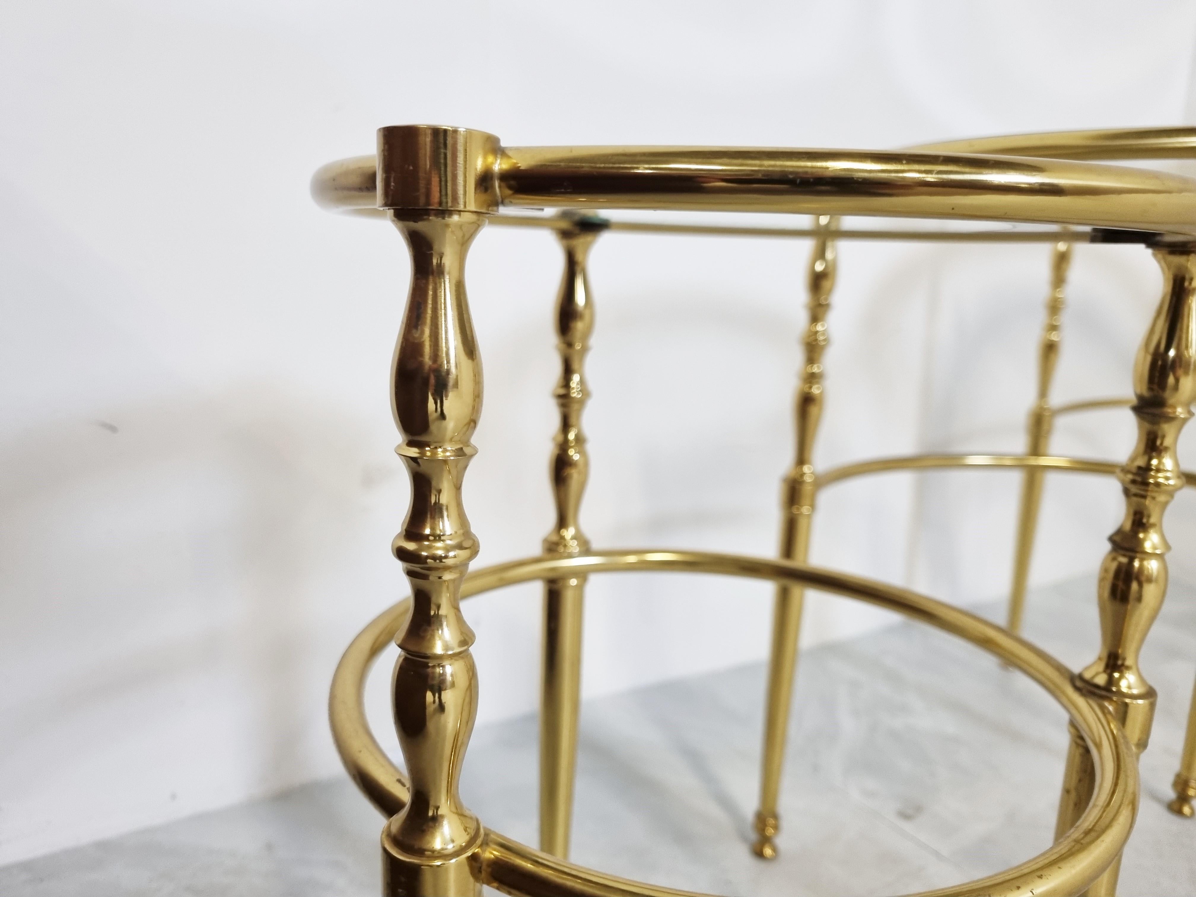 Set of Brass Neoclassical Nesting Tables, 1970s 3