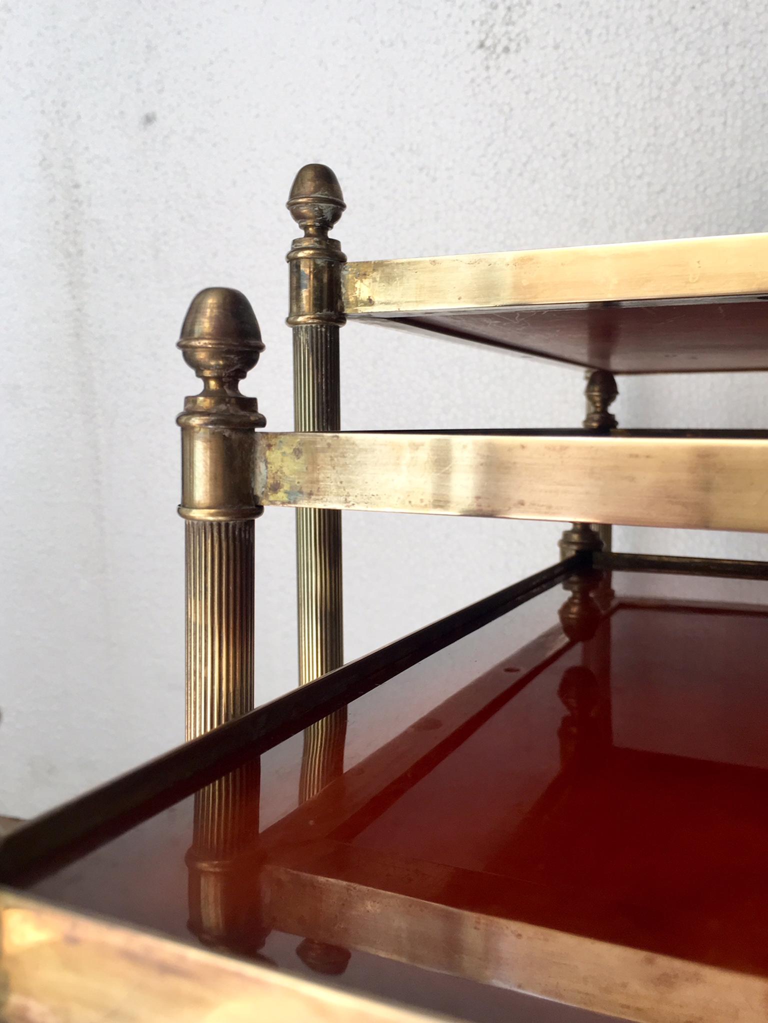 Set of Mid Century  Brass Nesting Table Jansen Style In Good Condition In Madrid, ES