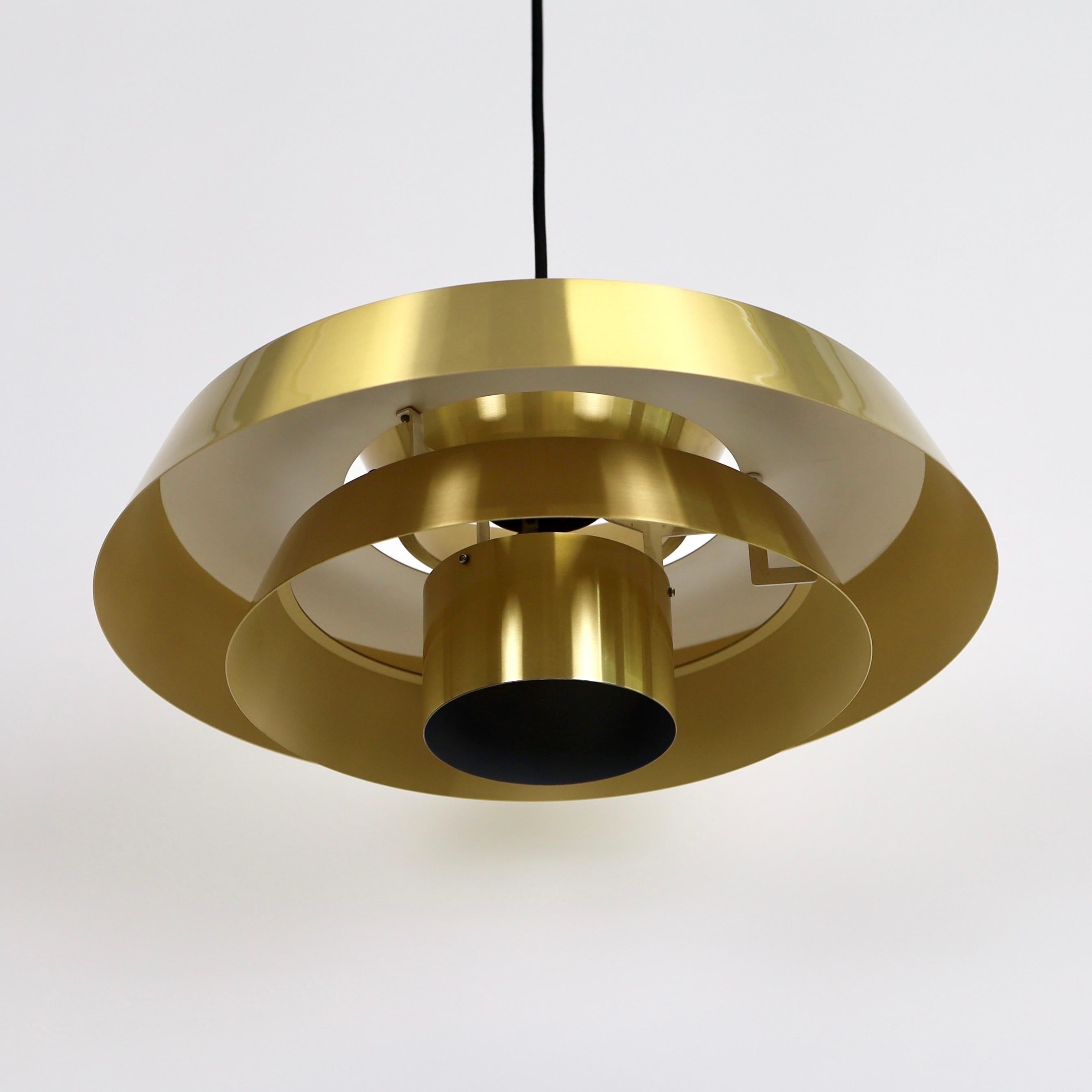 Set of Brass Pendant Lights by Jo Hammerborg for Fog & Morup, 1960s, Denmark For Sale 2