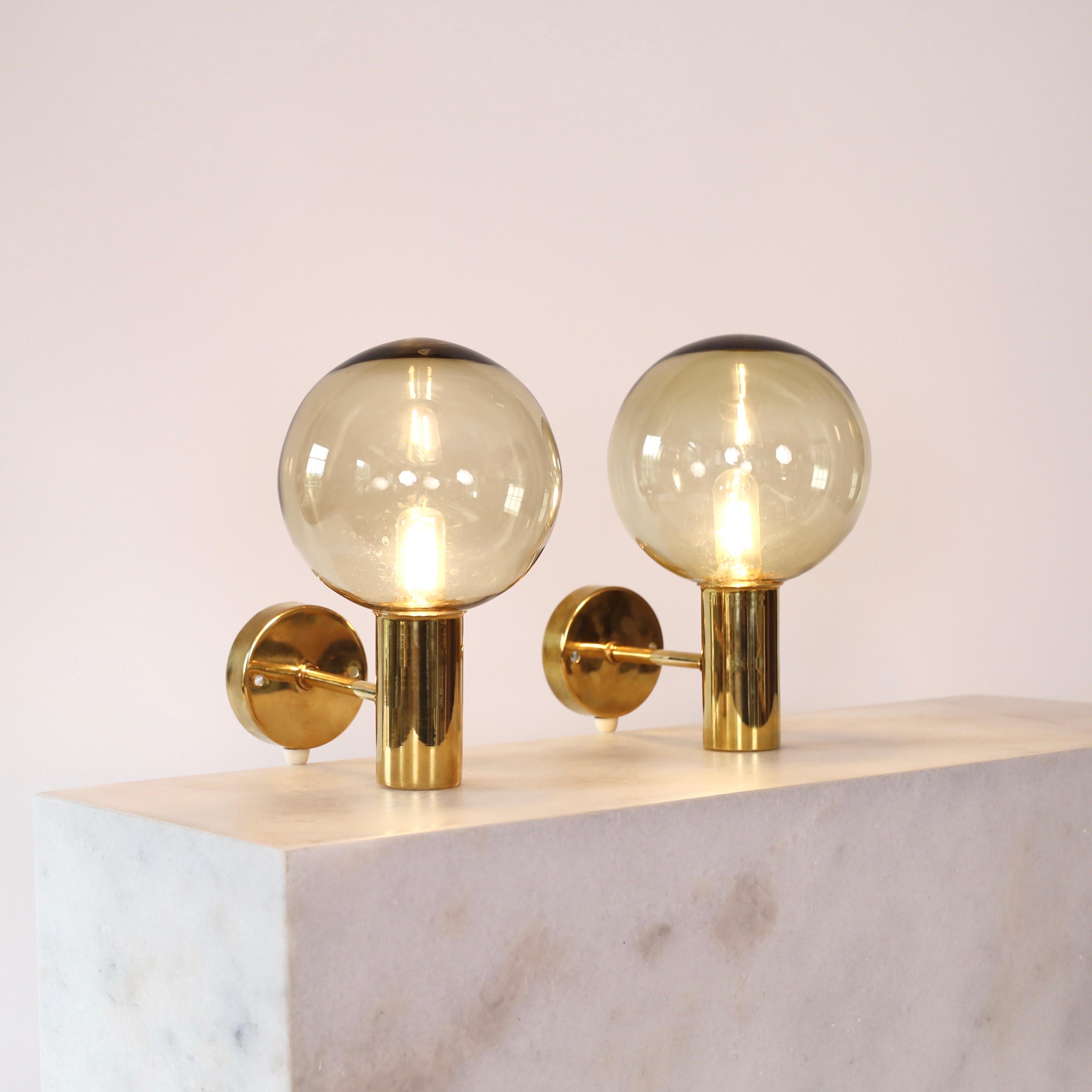Swedish Set of Brass Sconces by Hans-Agne Jakobsson, 1960s, Sweden For Sale