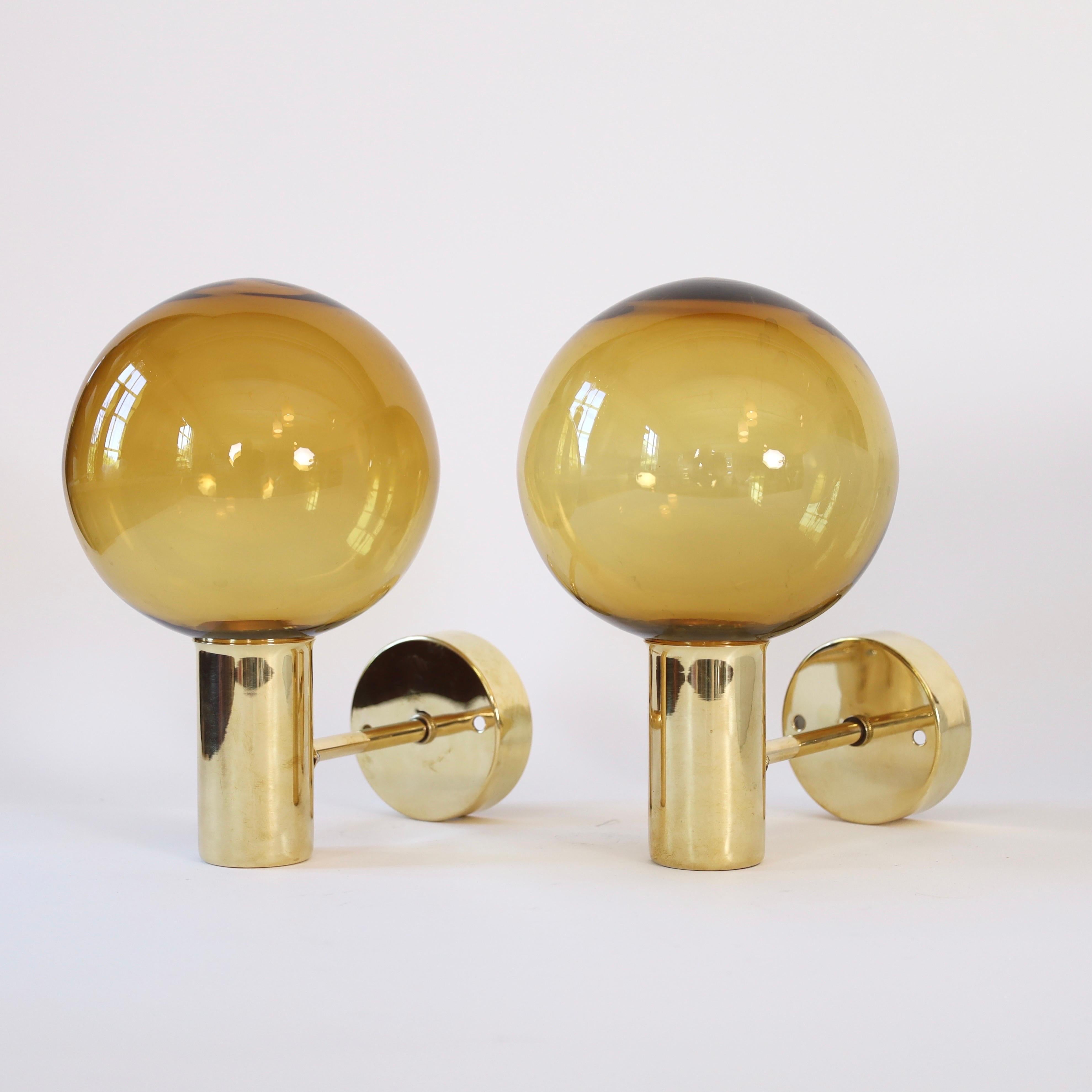 Set of Brass Sconces by Hans-Agne Jakobsson, 1960s, Sweden In Good Condition In Værløse, DK