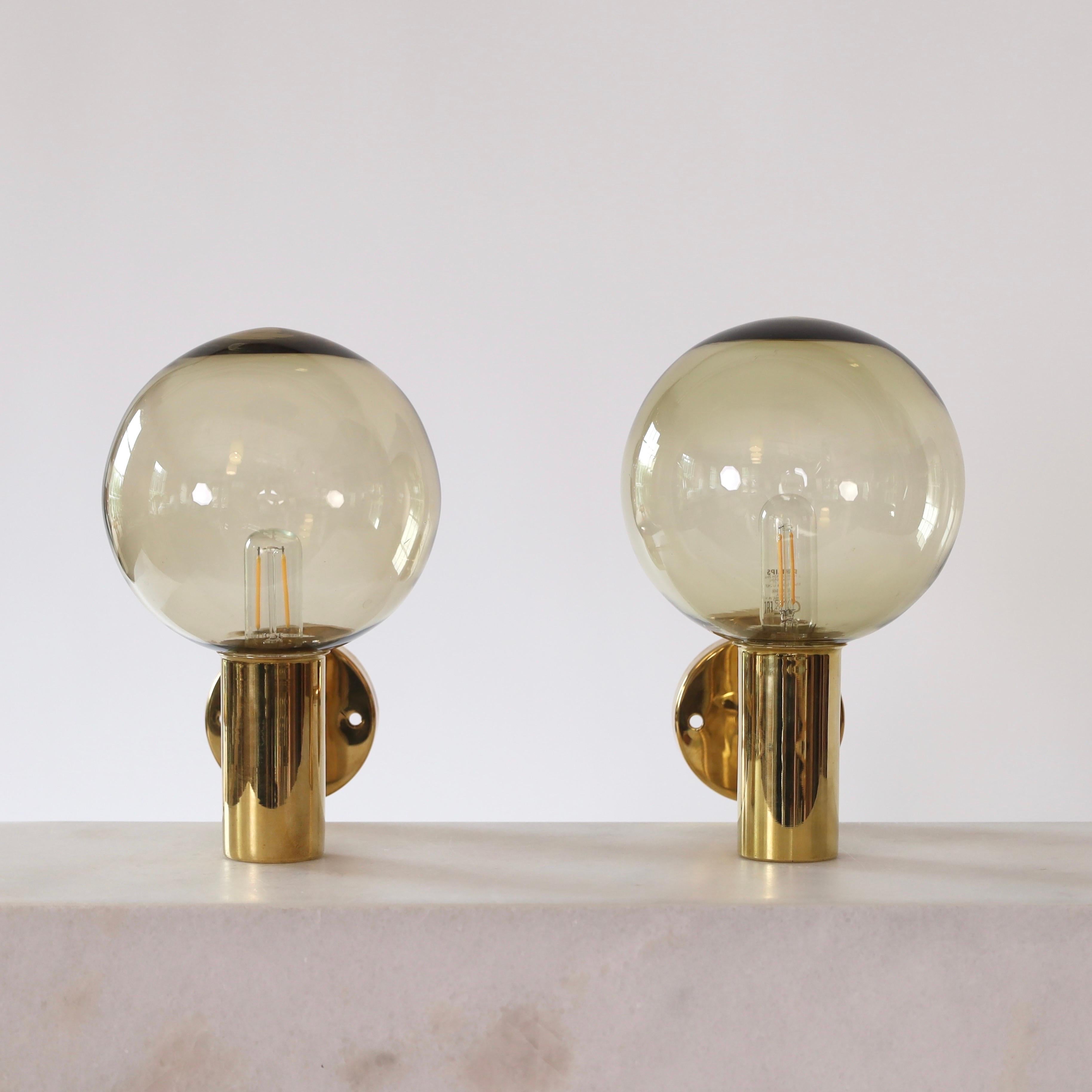 Set of Brass Sconces by Hans-Agne Jakobsson, 1960s, Sweden In Fair Condition For Sale In Værløse, DK