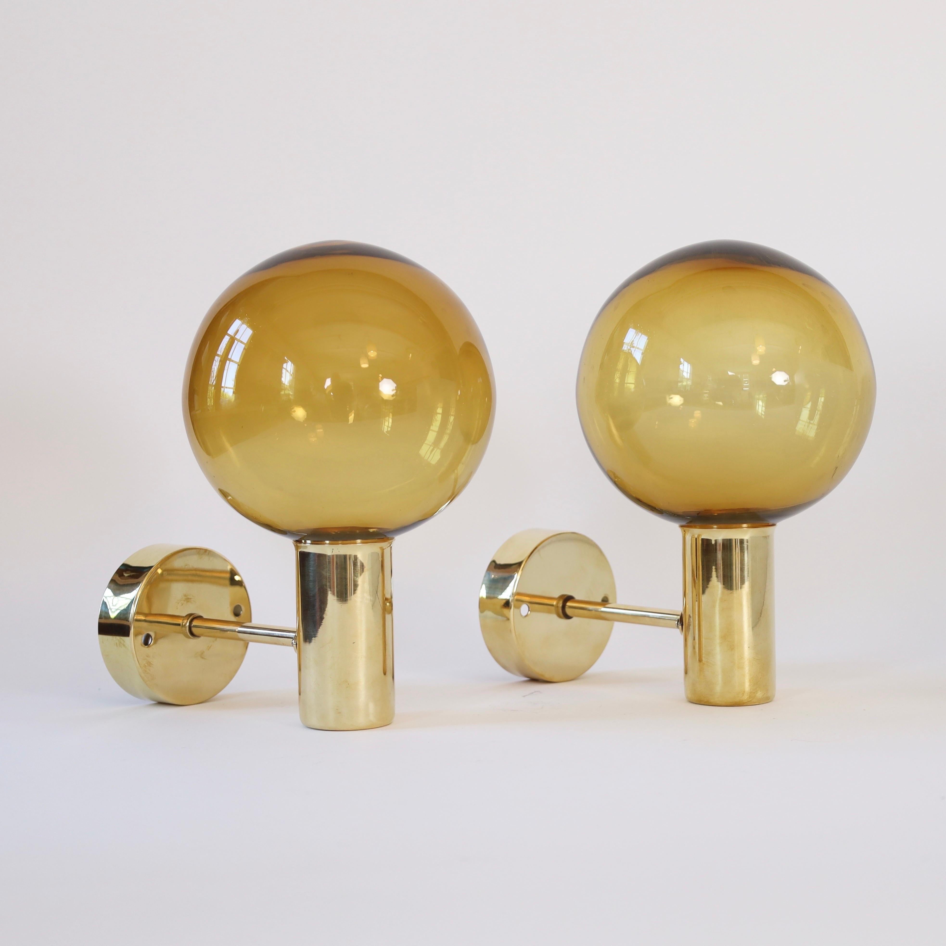 Mid-20th Century Set of Brass Sconces by Hans-Agne Jakobsson, 1960s, Sweden