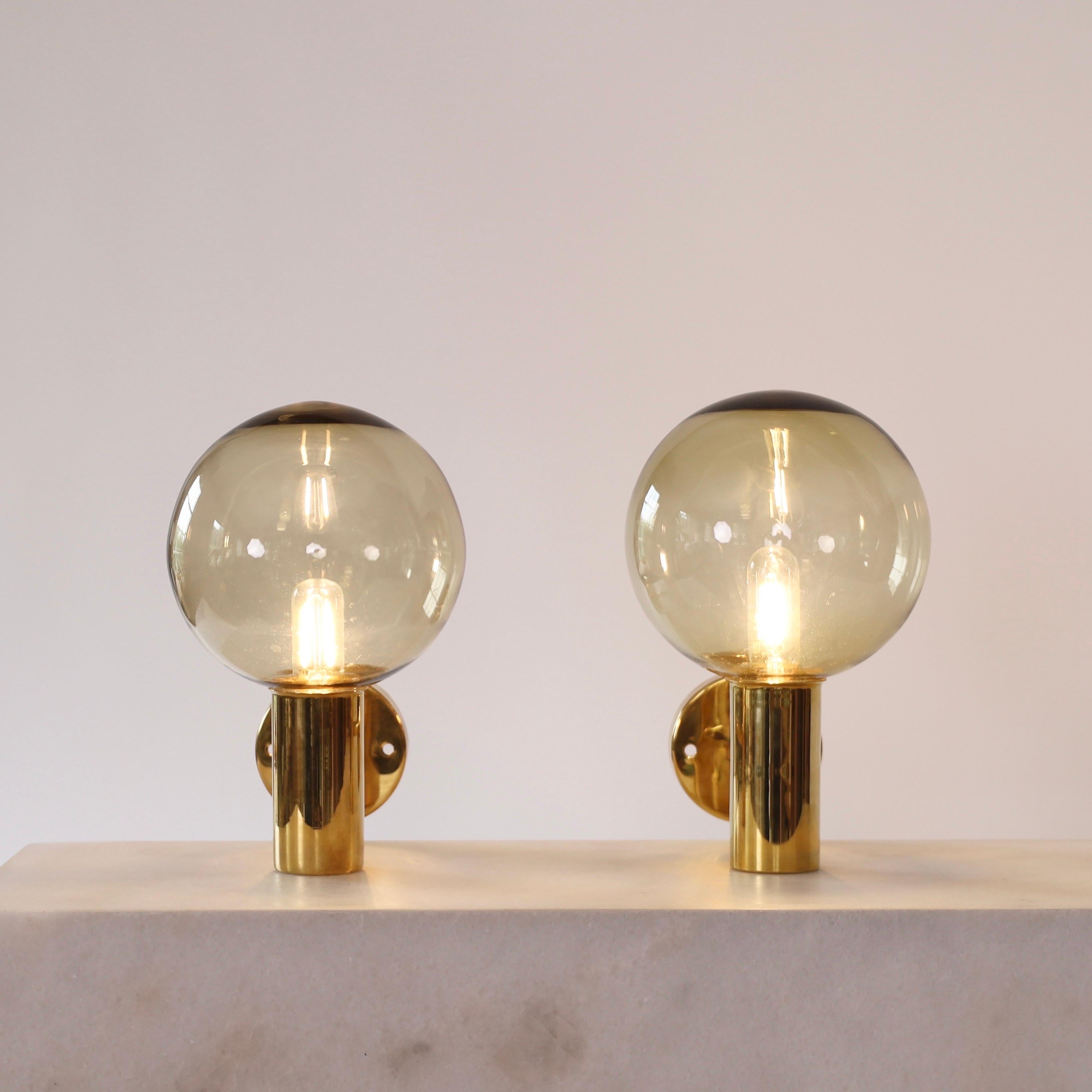 Mid-20th Century Set of Brass Sconces by Hans-Agne Jakobsson, 1960s, Sweden For Sale