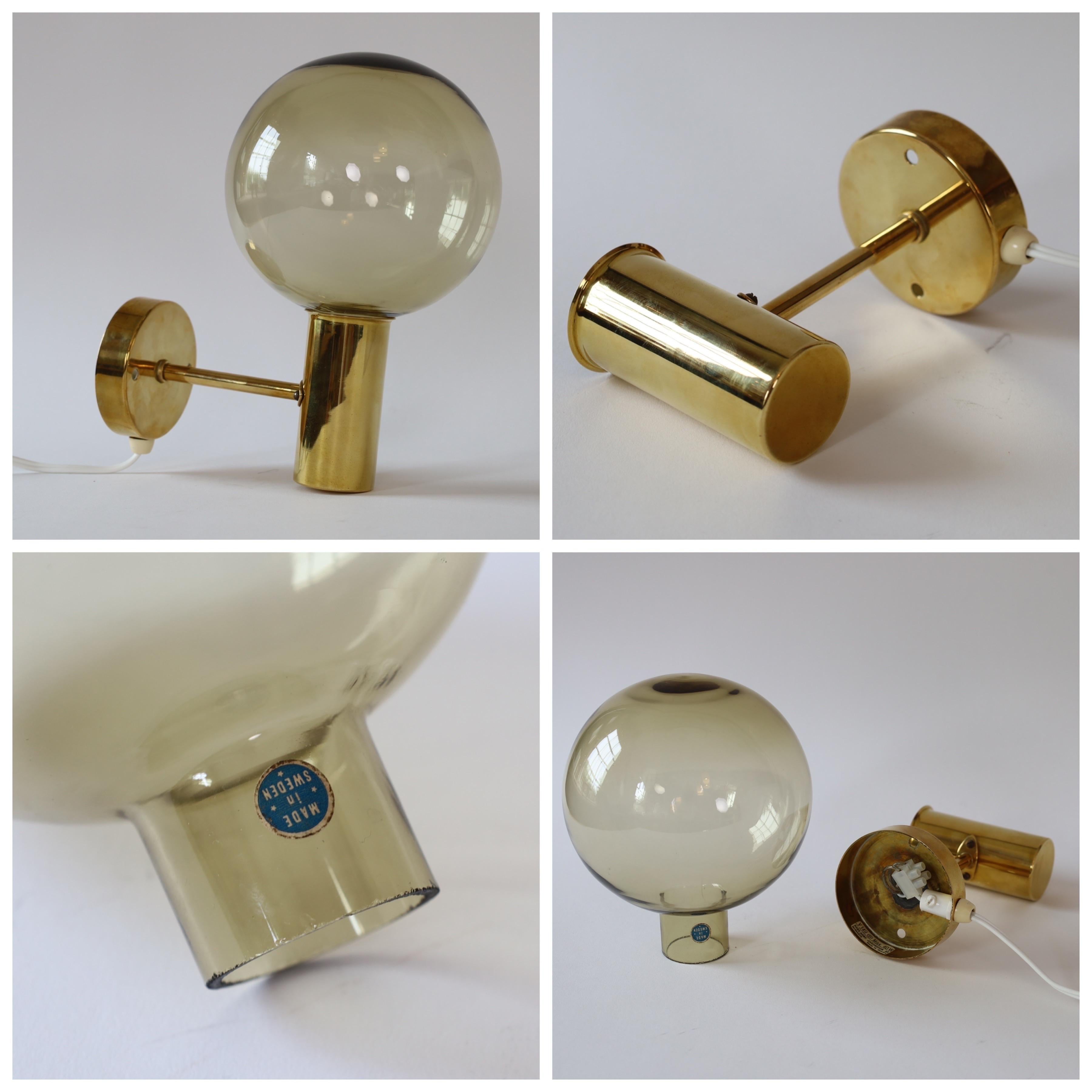 Set of Brass Sconces by Hans-Agne Jakobsson, 1960s, Sweden For Sale 2