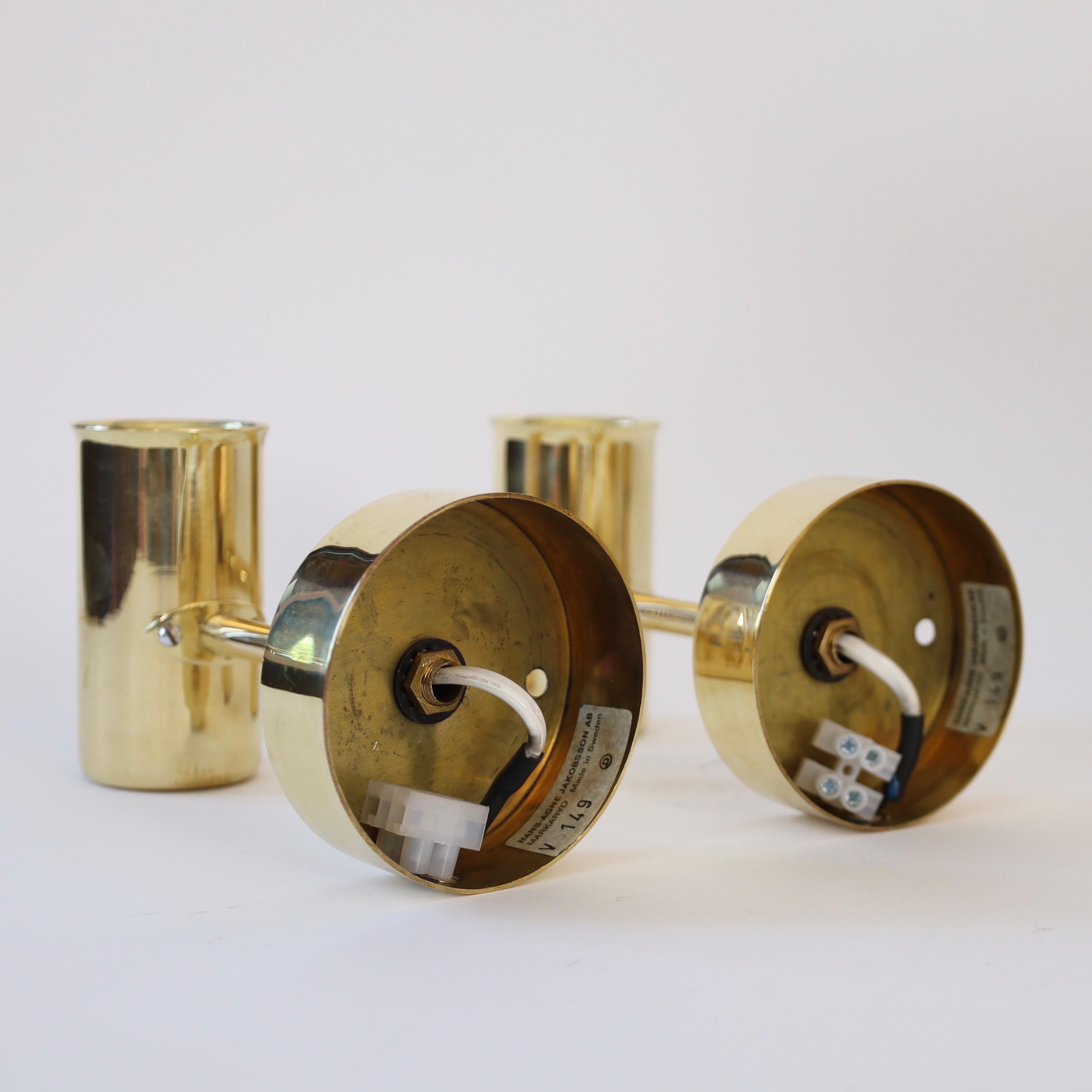 Set of Brass Sconces by Hans-Agne Jakobsson, 1960s, Sweden 3