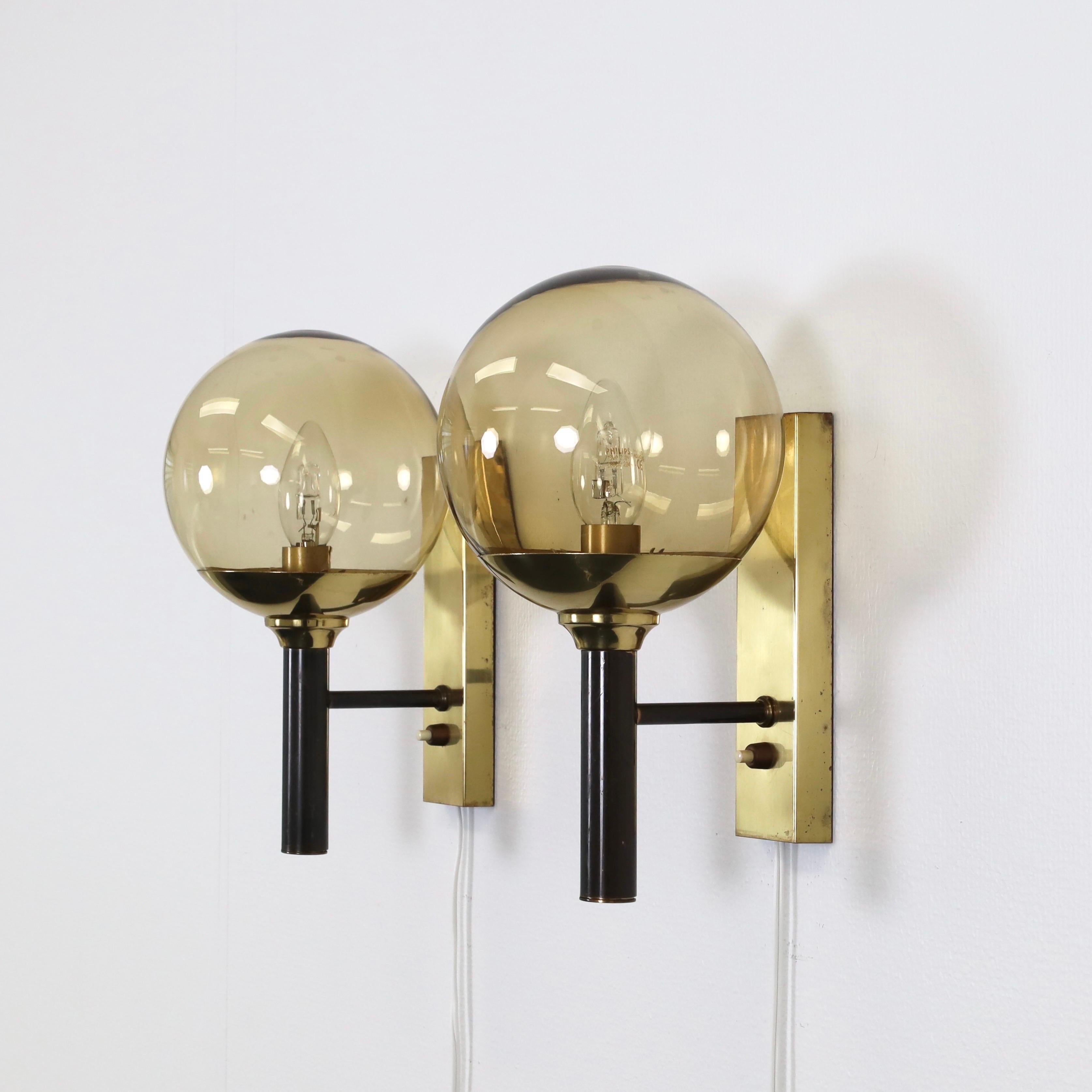Set of Brass Sconces by Svend Mejlstrøm, 1960s, Denmark For Sale 7