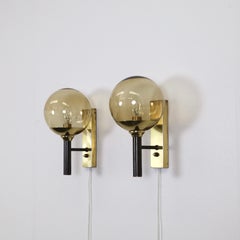 Conjunto de apliques de latón de Svend Mejlstrøm, Años 60, Dinamarca