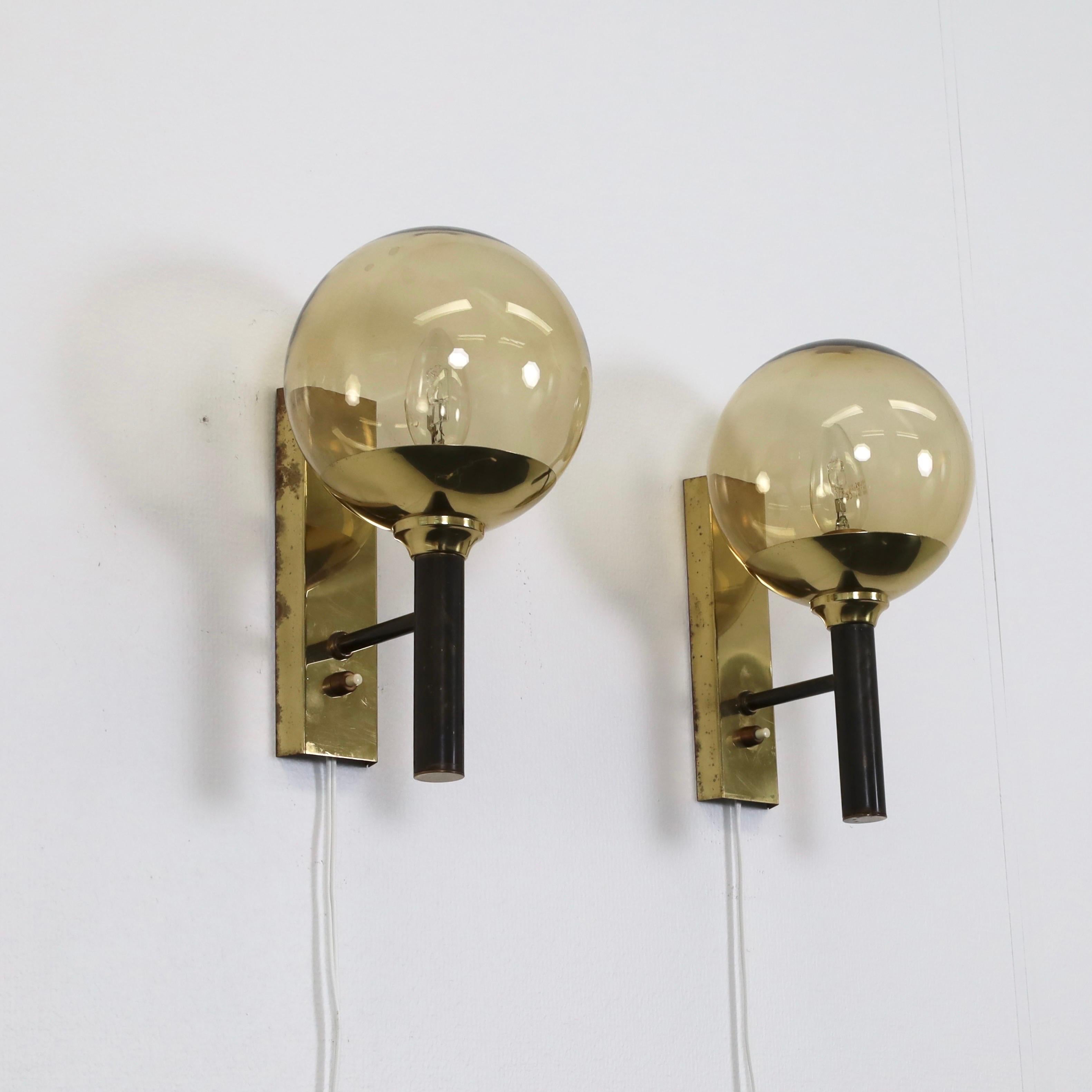 Set of Brass Sconces by Svend Mejlstrøm, 1960s, Denmark In Fair Condition For Sale In Værløse, DK
