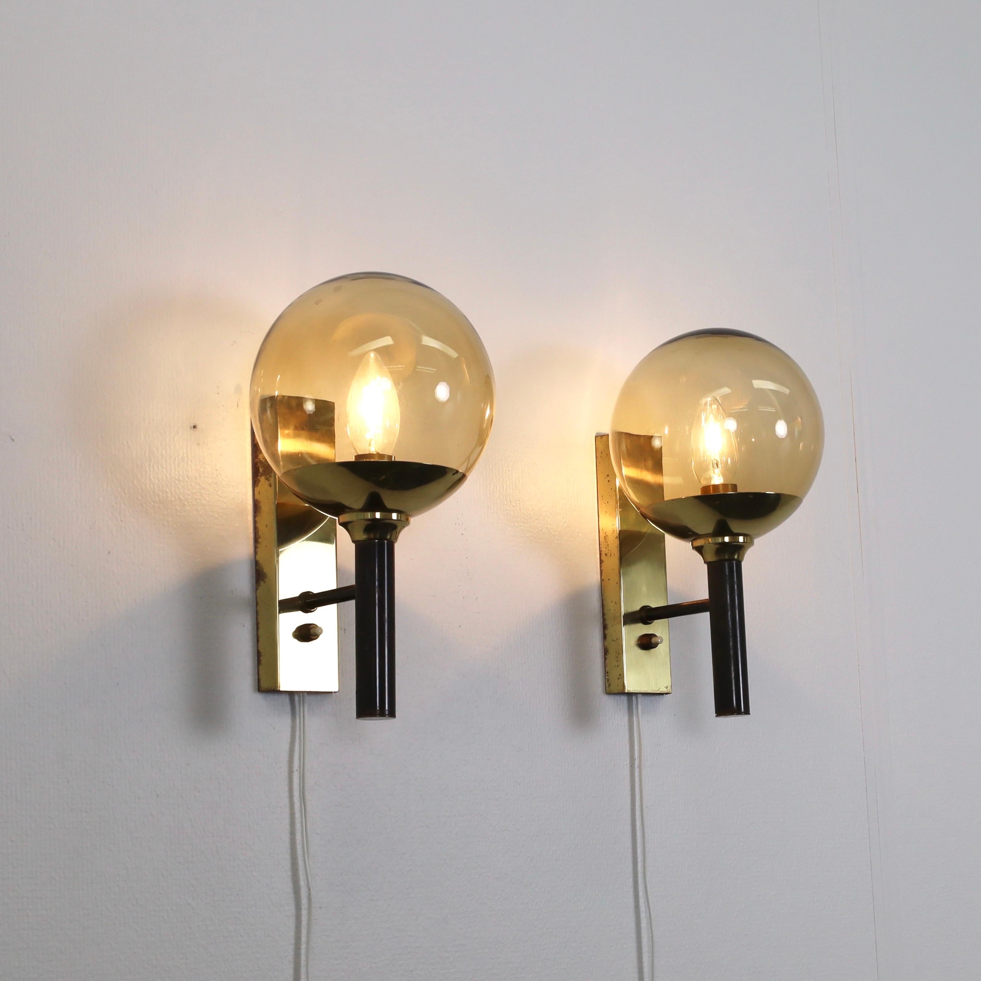 Mid-20th Century Set of Brass Sconces by Svend Mejlstrøm, 1960s, Denmark For Sale