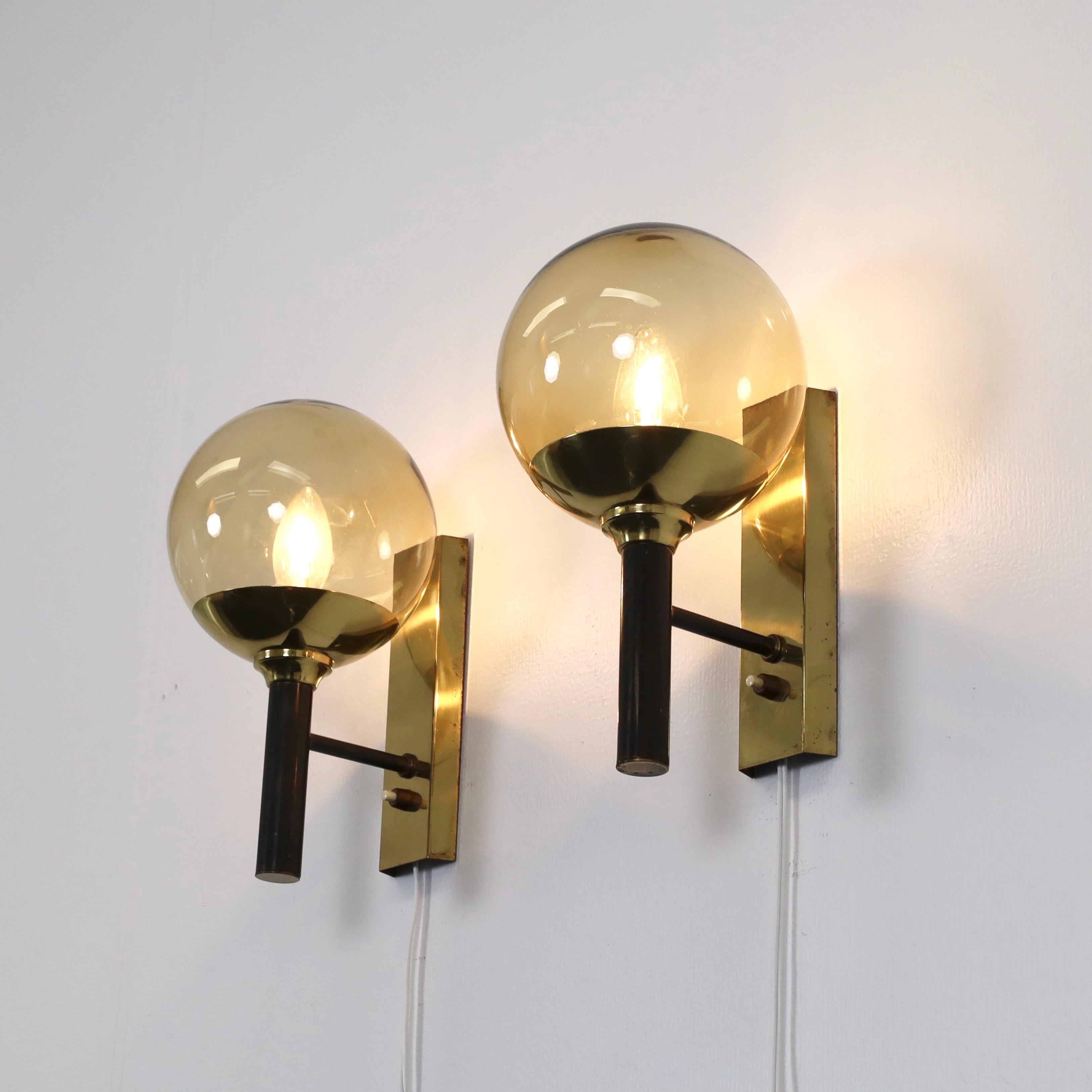 Set of Brass Sconces by Svend Mejlstrøm, 1960s, Denmark For Sale 1