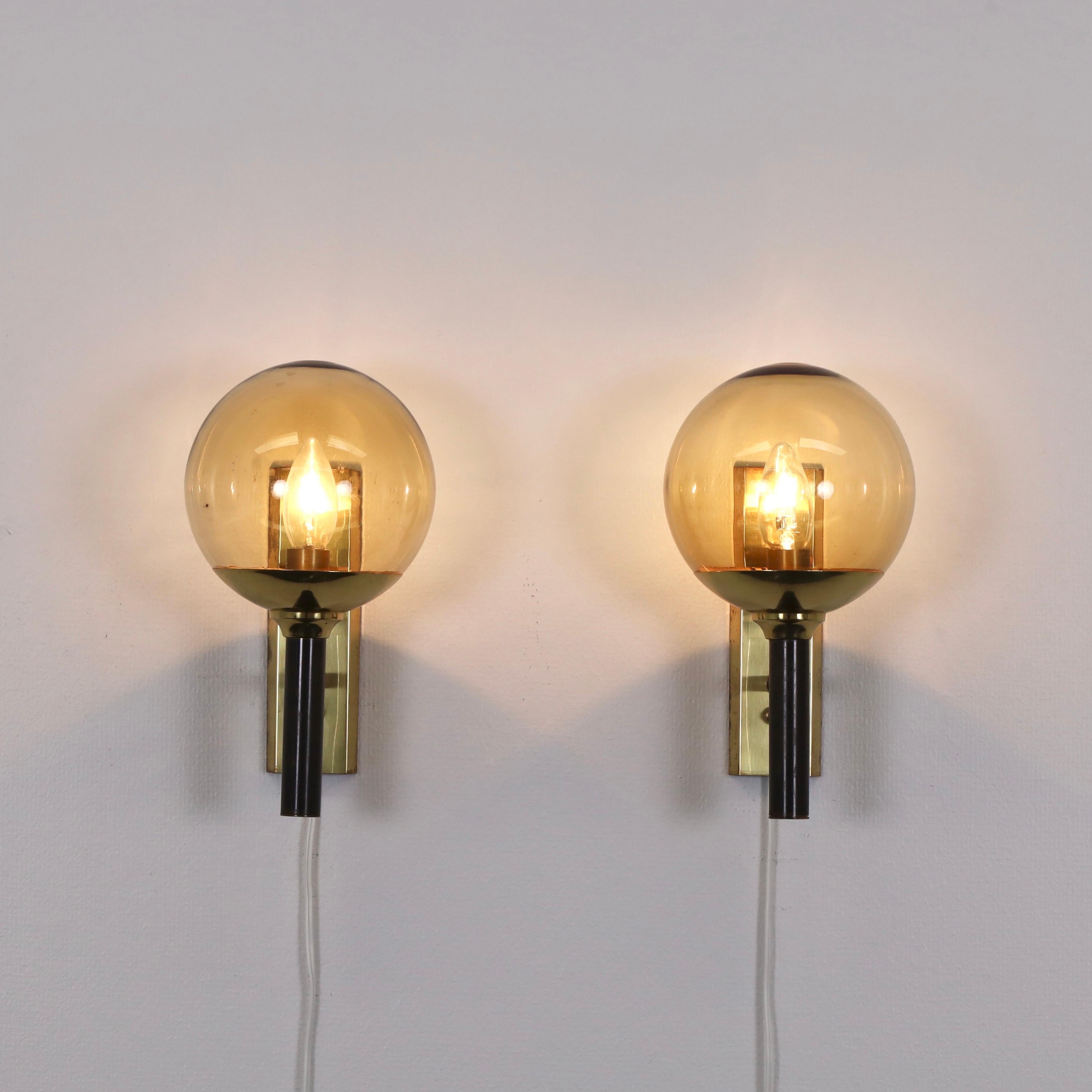 Set of Brass Sconces by Svend Mejlstrøm, 1960s, Denmark For Sale 3