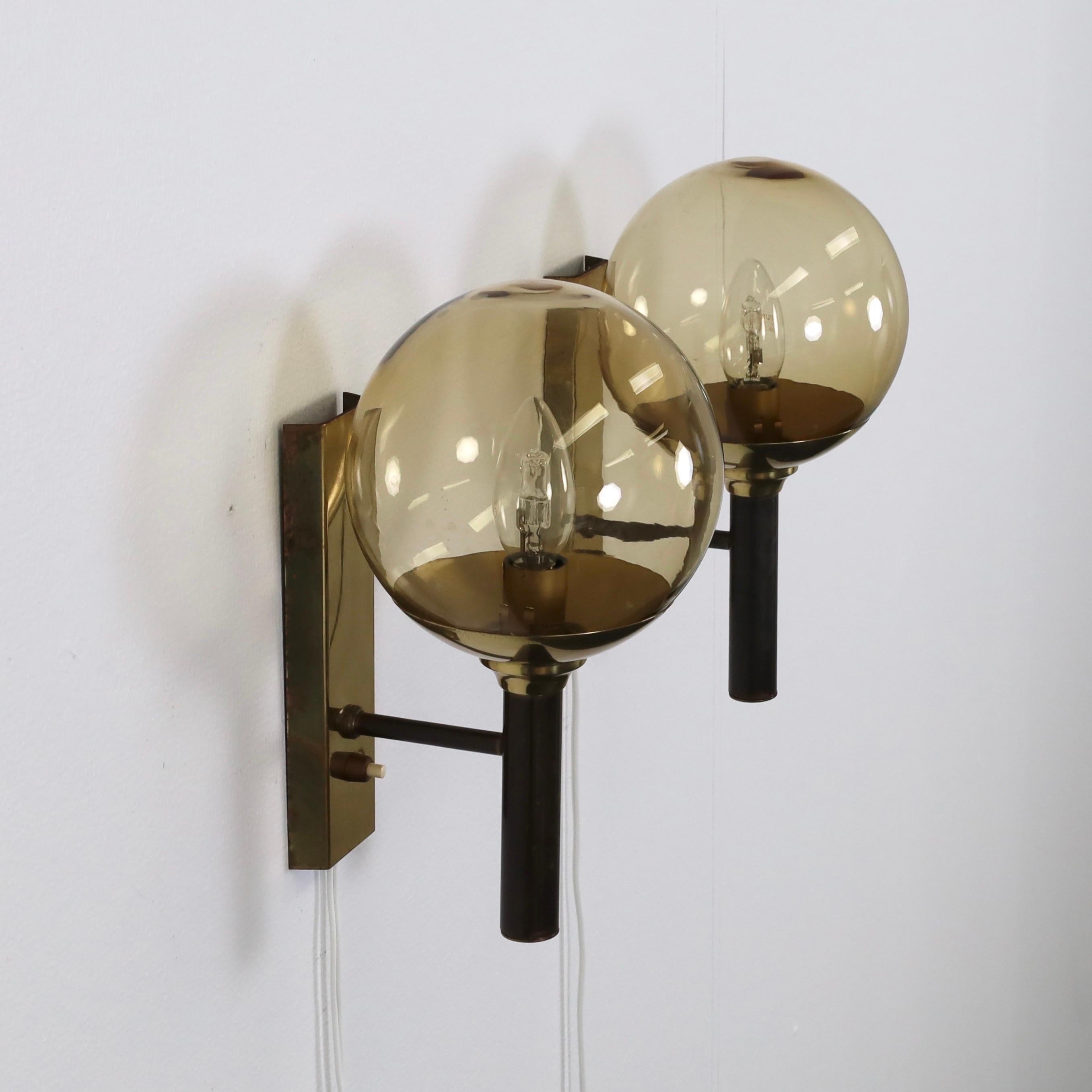 Set of Brass Sconces by Svend Mejlstrøm, 1960s, Denmark For Sale 4