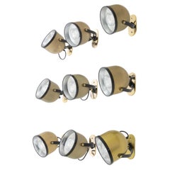Set of brass wall lamps by Gae Aulenti & Livio Castiglioni for Stilnovo, 1970s