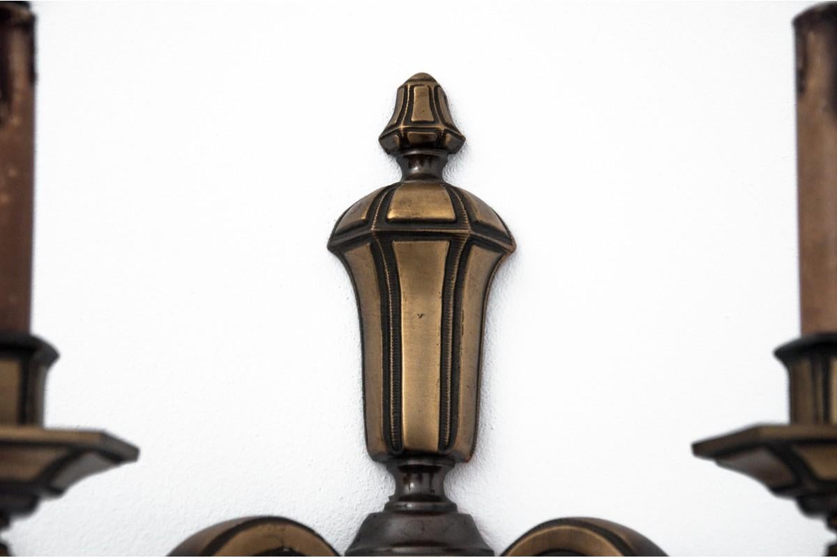 Set of Brass Wall Lamps, Poland, 1950s For Sale 1